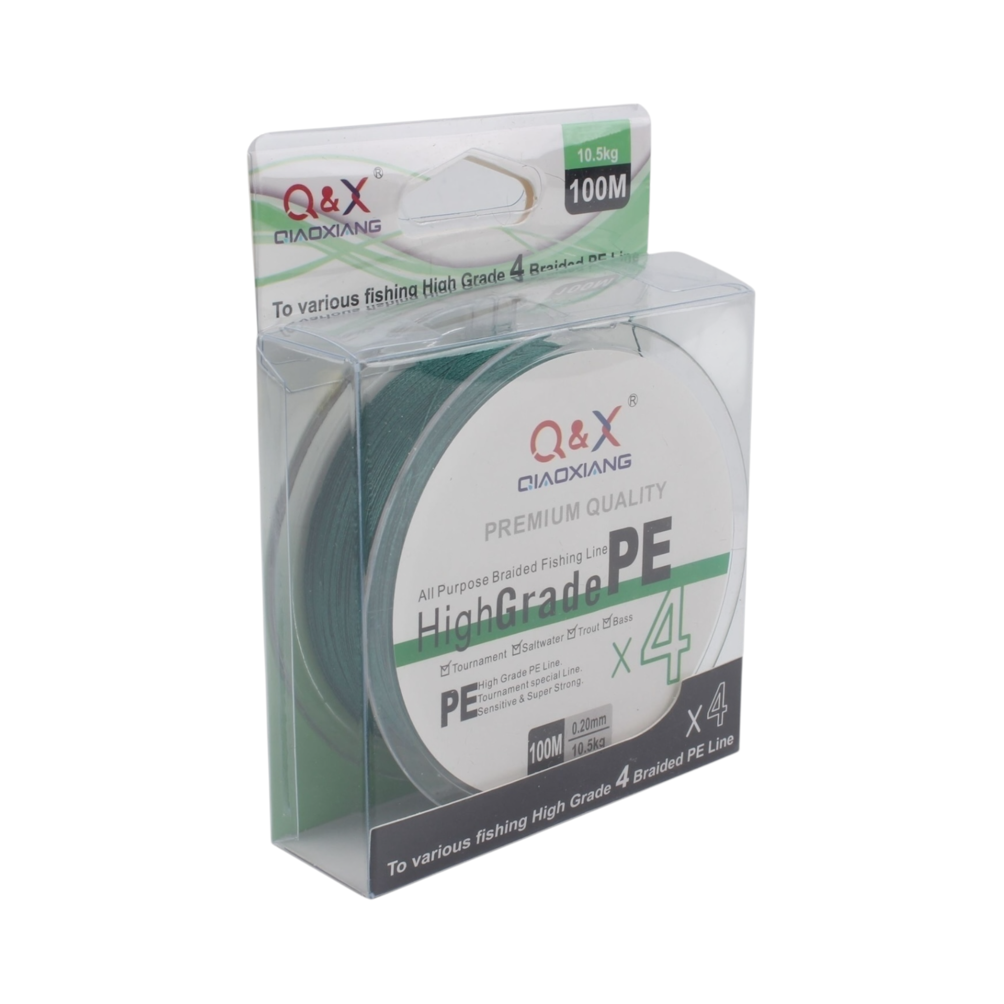 100M Línea PE 4X Verde Oscuro 0.35 mm