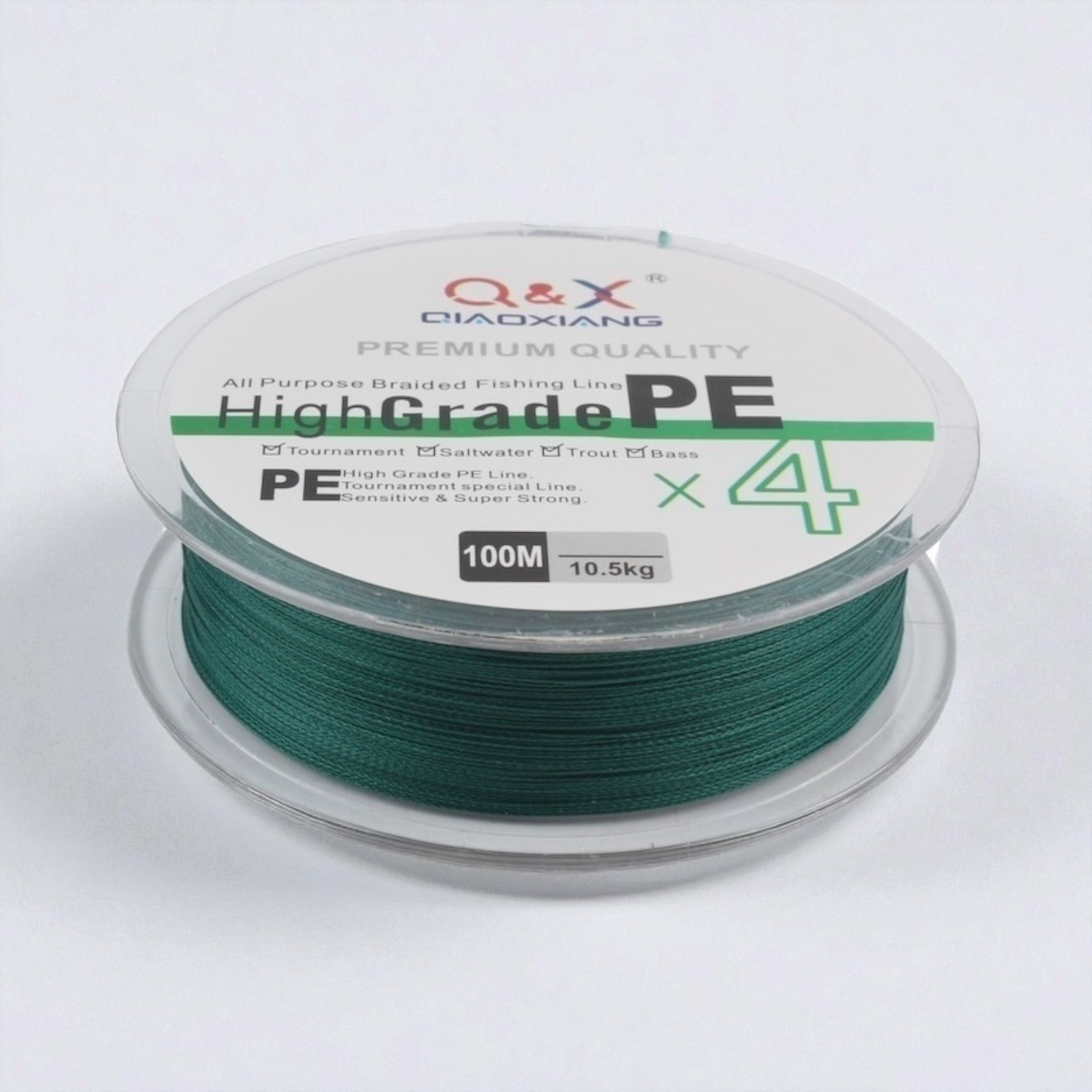 línea de pesca trenzada PE4X verde oscuro 0.35mm Qiaoxiang