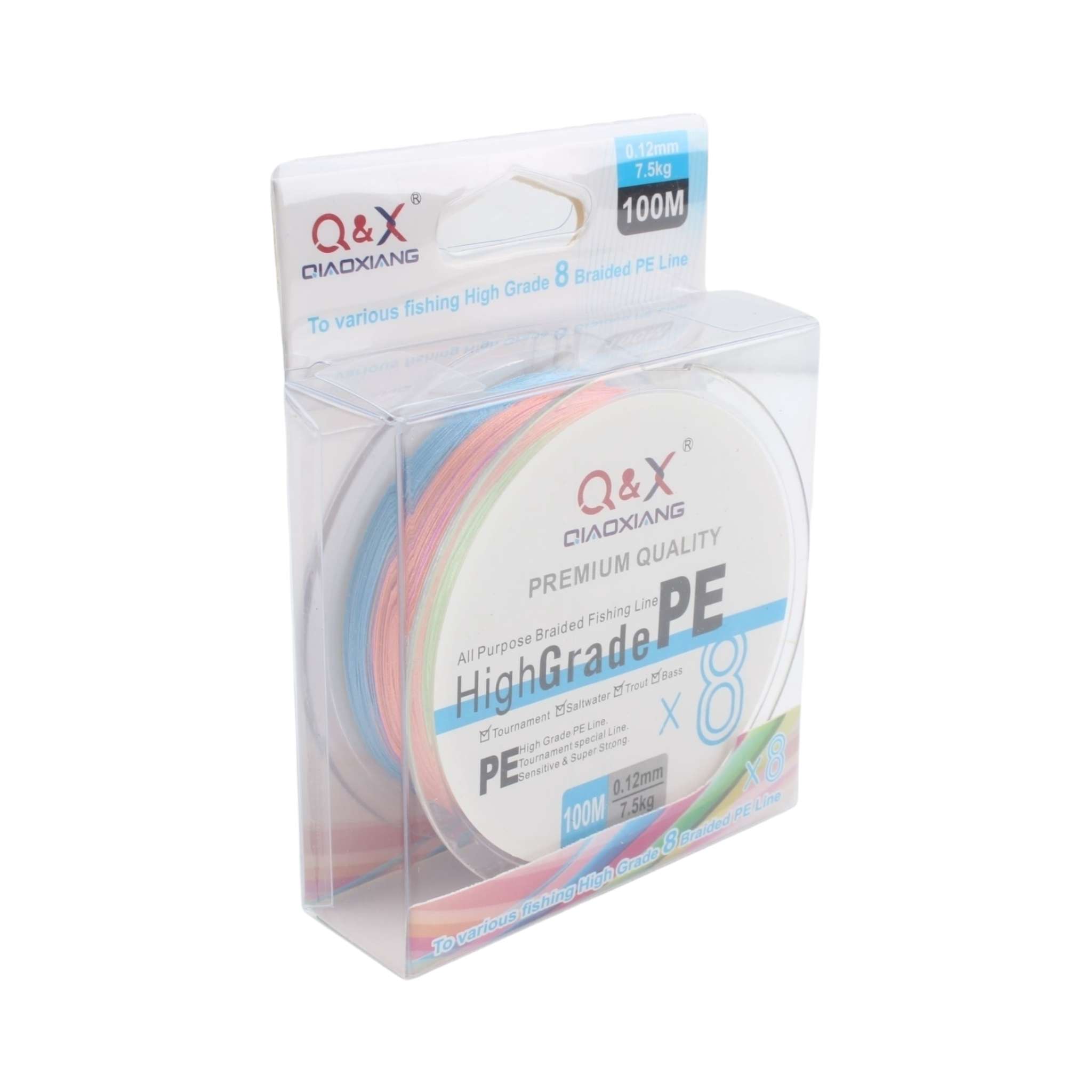 100M Línea Multifilamento 8X Color 0.12 mm