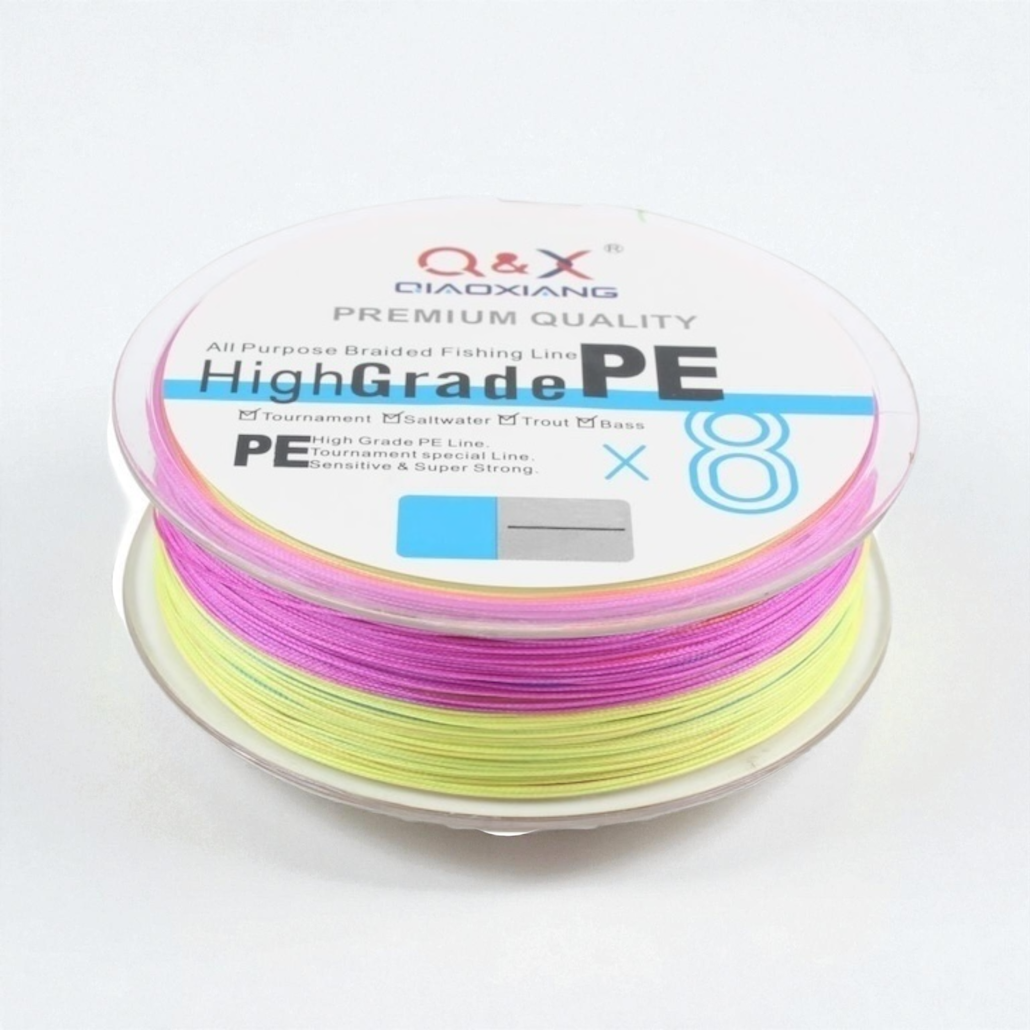 línea de pesca multifilamento 8X colorida 0.12mm Qiaoxiang