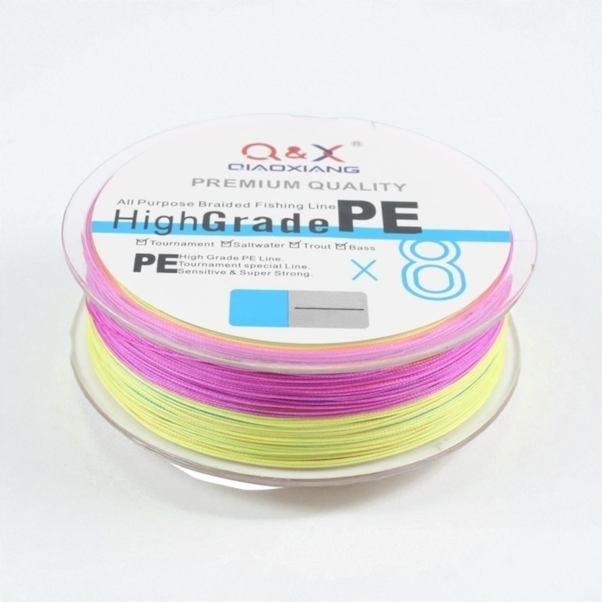 línea de pesca multifilamento 8X colorida 0.18mm Qiaoxiang