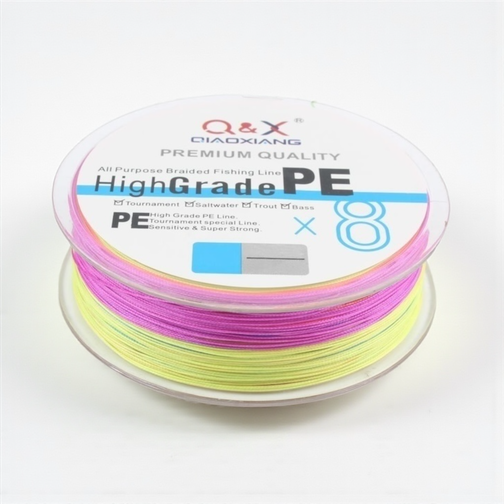 línea de pesca multifilamento 8X colorida 0.20mm Qiaoxiang