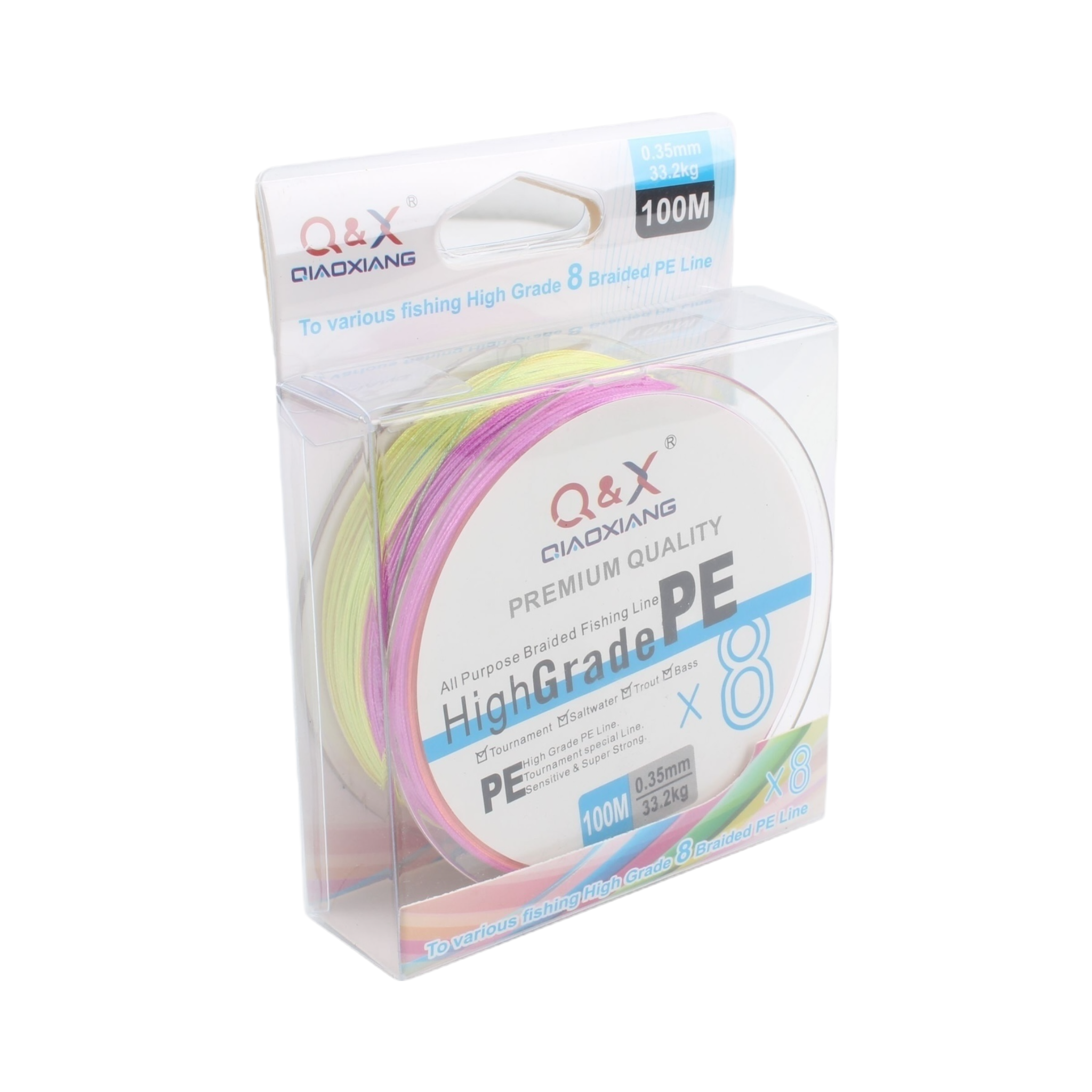 100M Línea Multifilamento 8X Color 0.35 mm