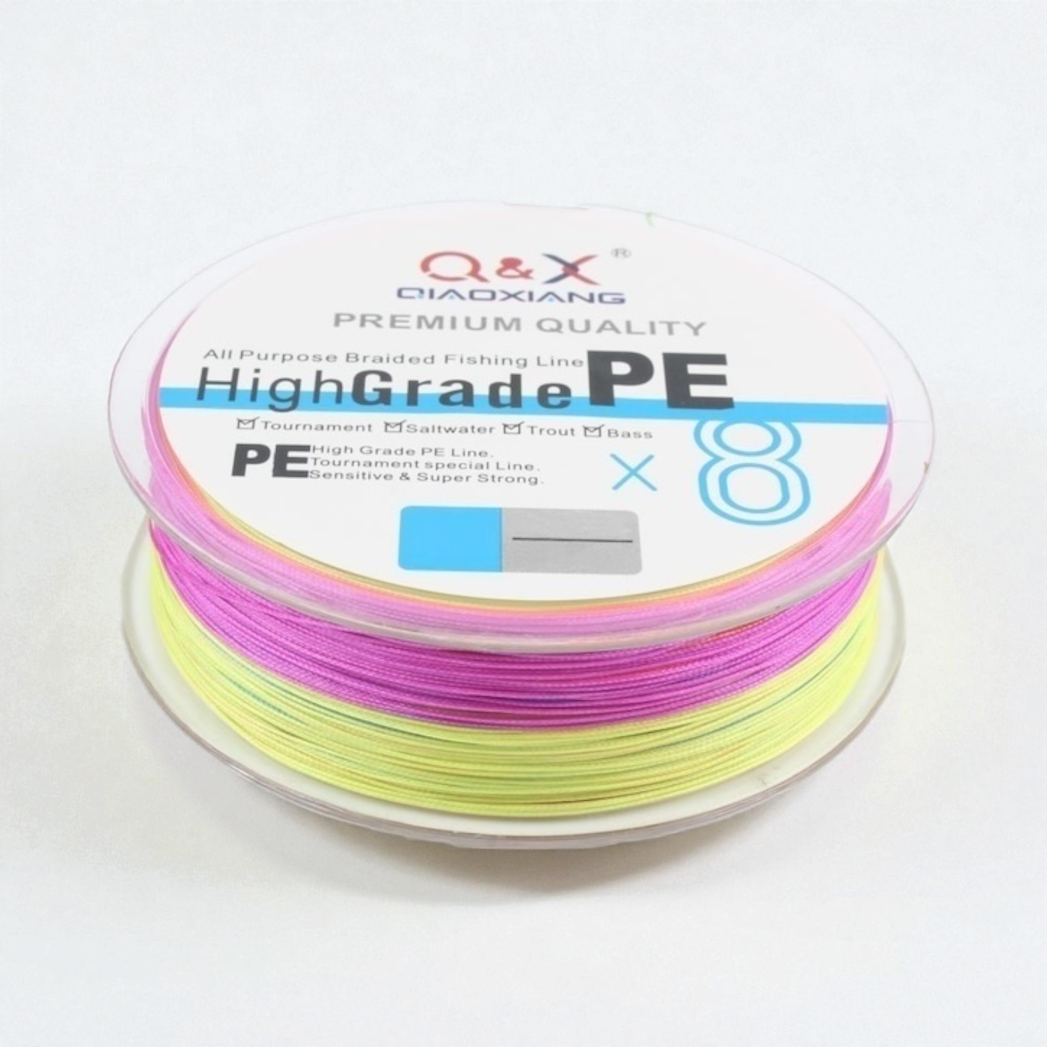 línea de pesca multifilamento 8X colorida 0.45mm Qiaoxiang