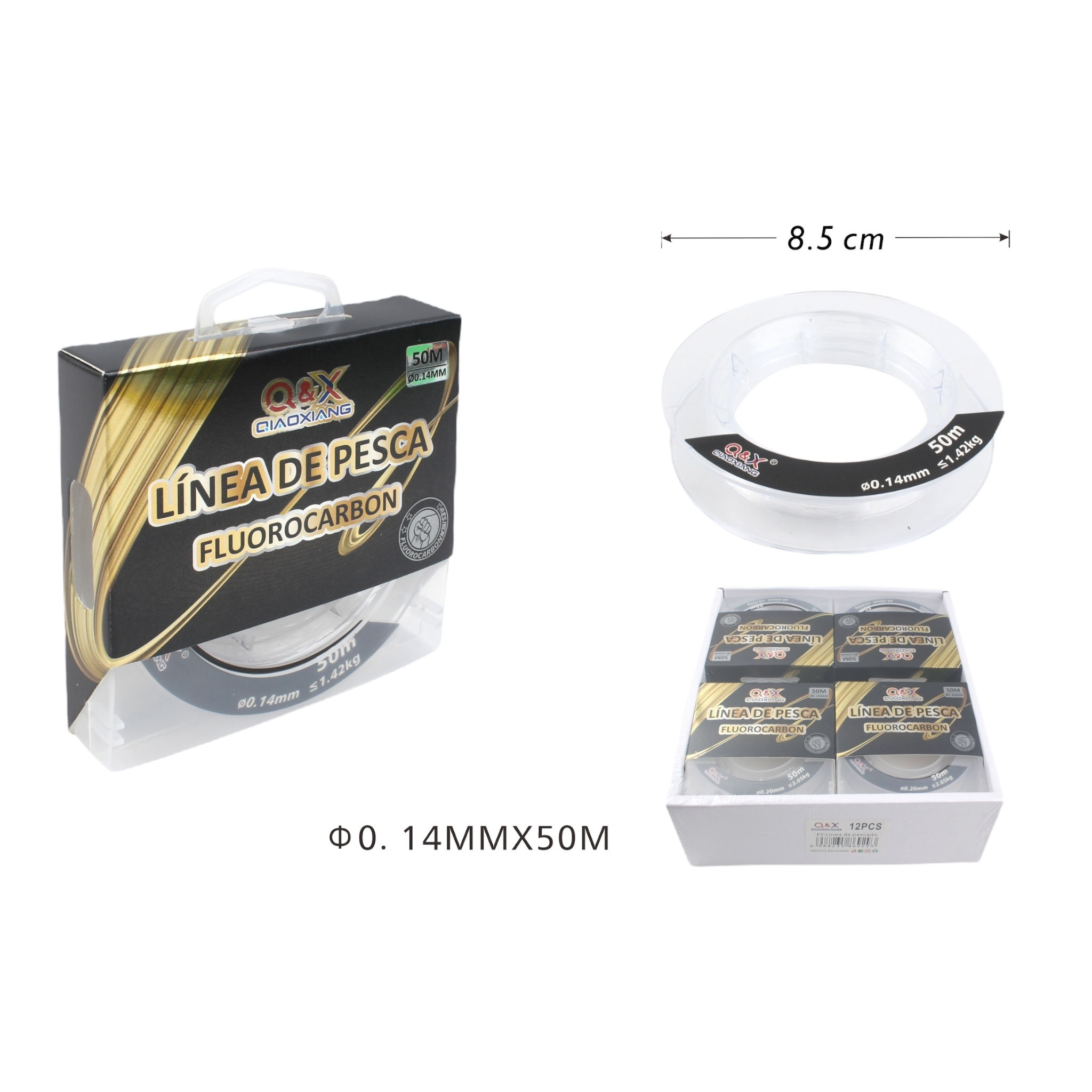 50M Línea de Fluorocarbono 0.14 mm