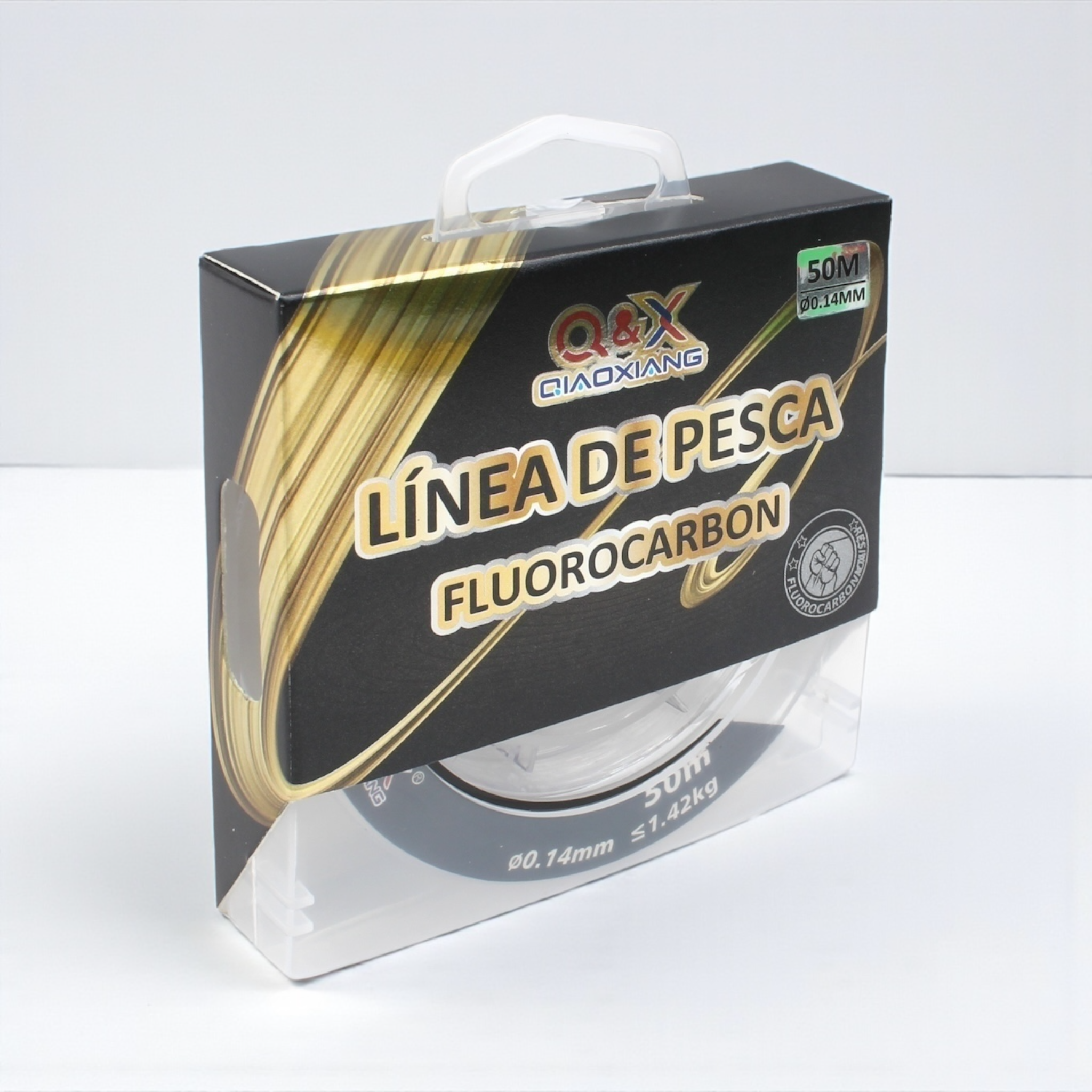 línea de pesca de fluorocarbono transparente 0.14mm Qiaoxiang