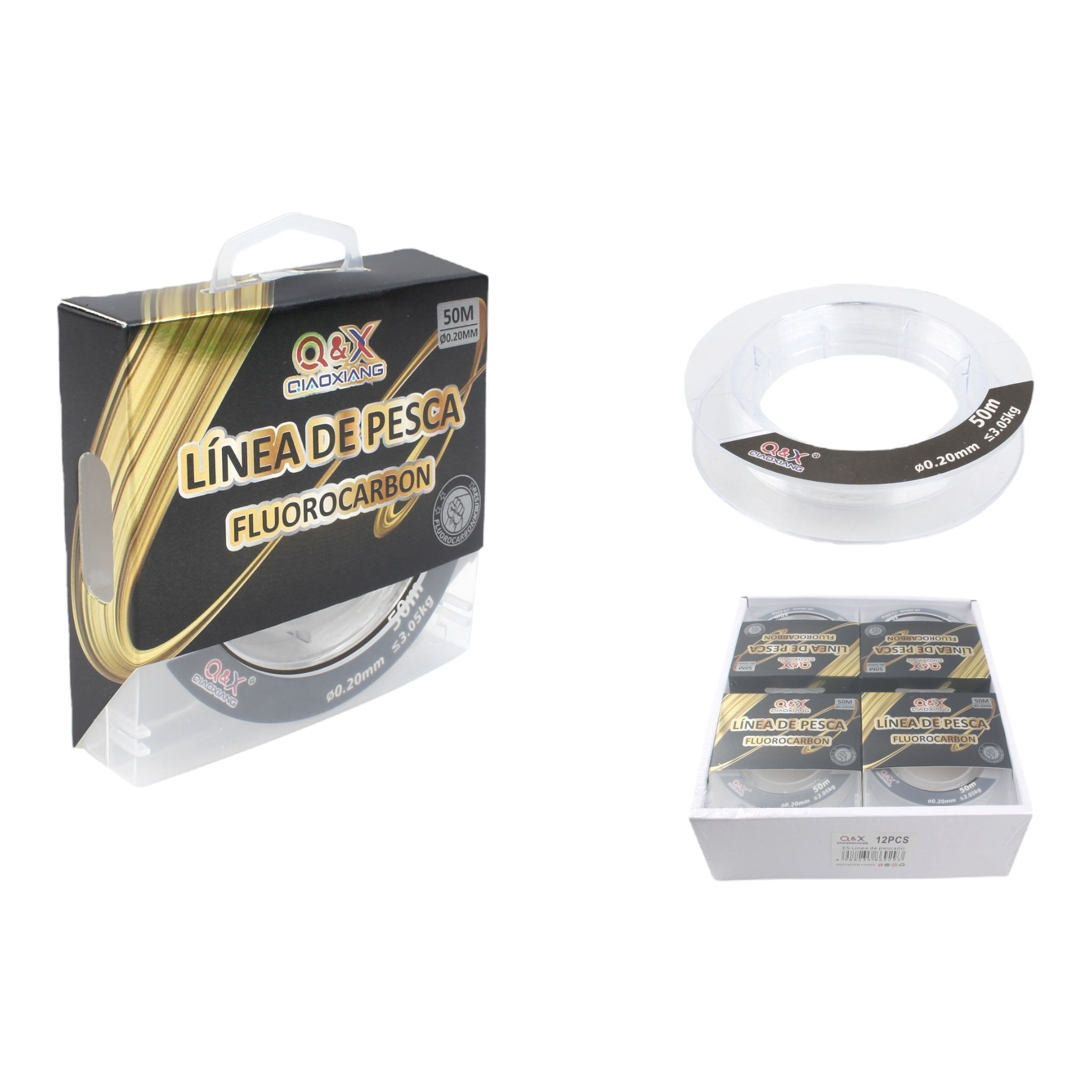 50M Línea de Fluorocarbono 0.20 mm