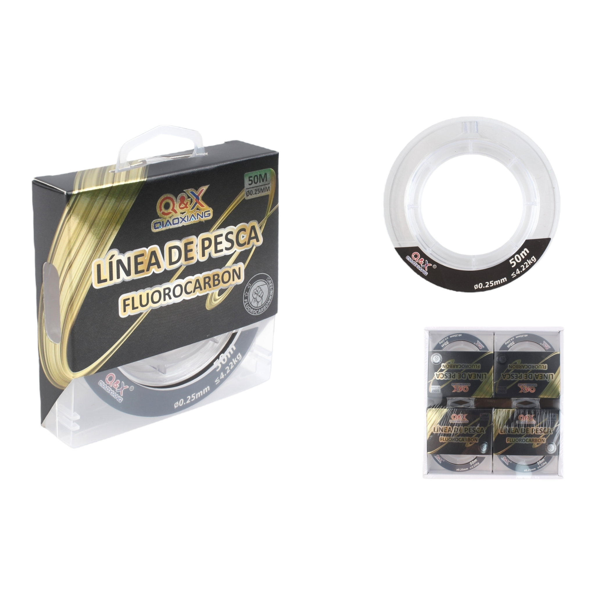 50M Línea de Fluorocarbono 0.25 mm