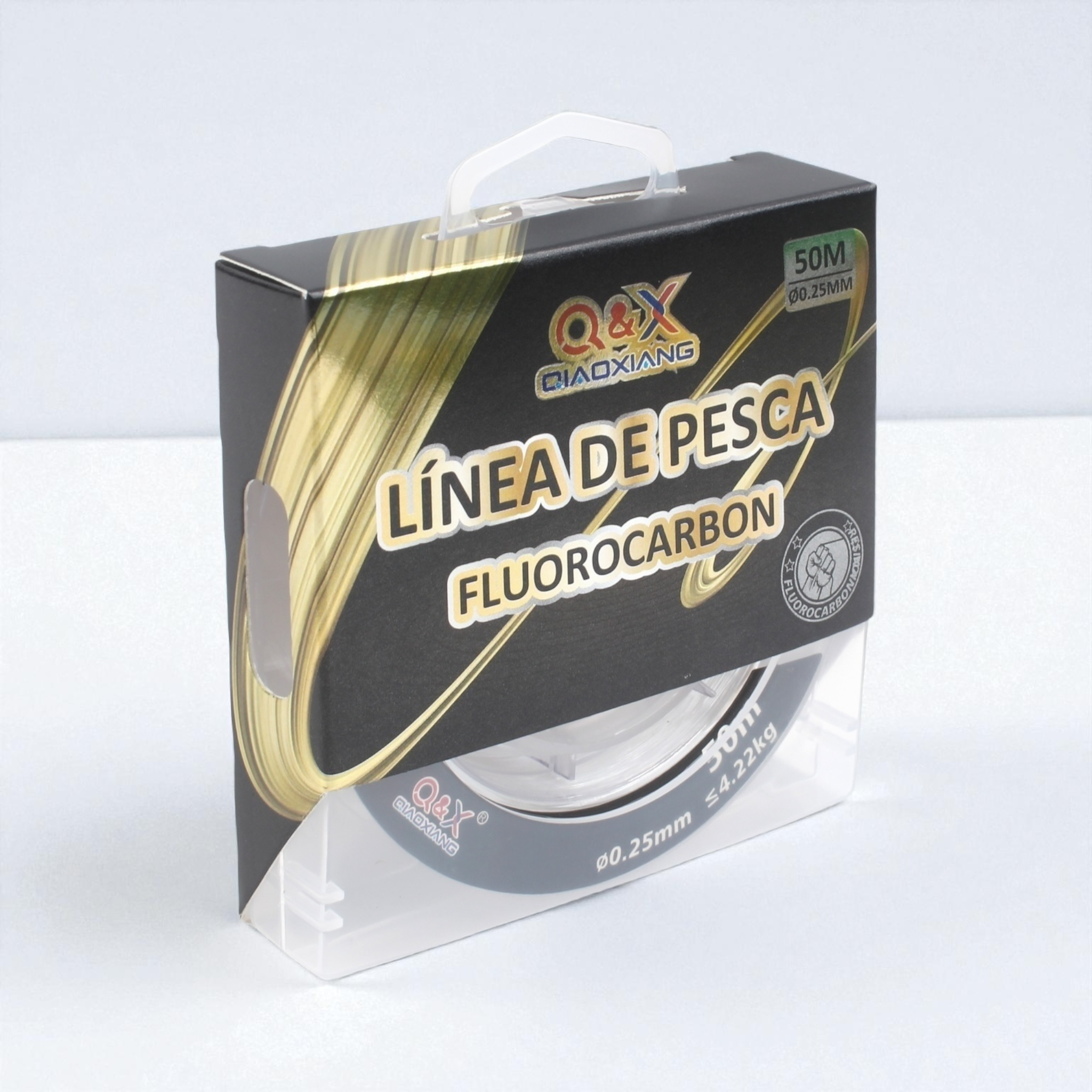 línea de pesca de fluorocarbono transparente 0.25mm Qiaoxiang