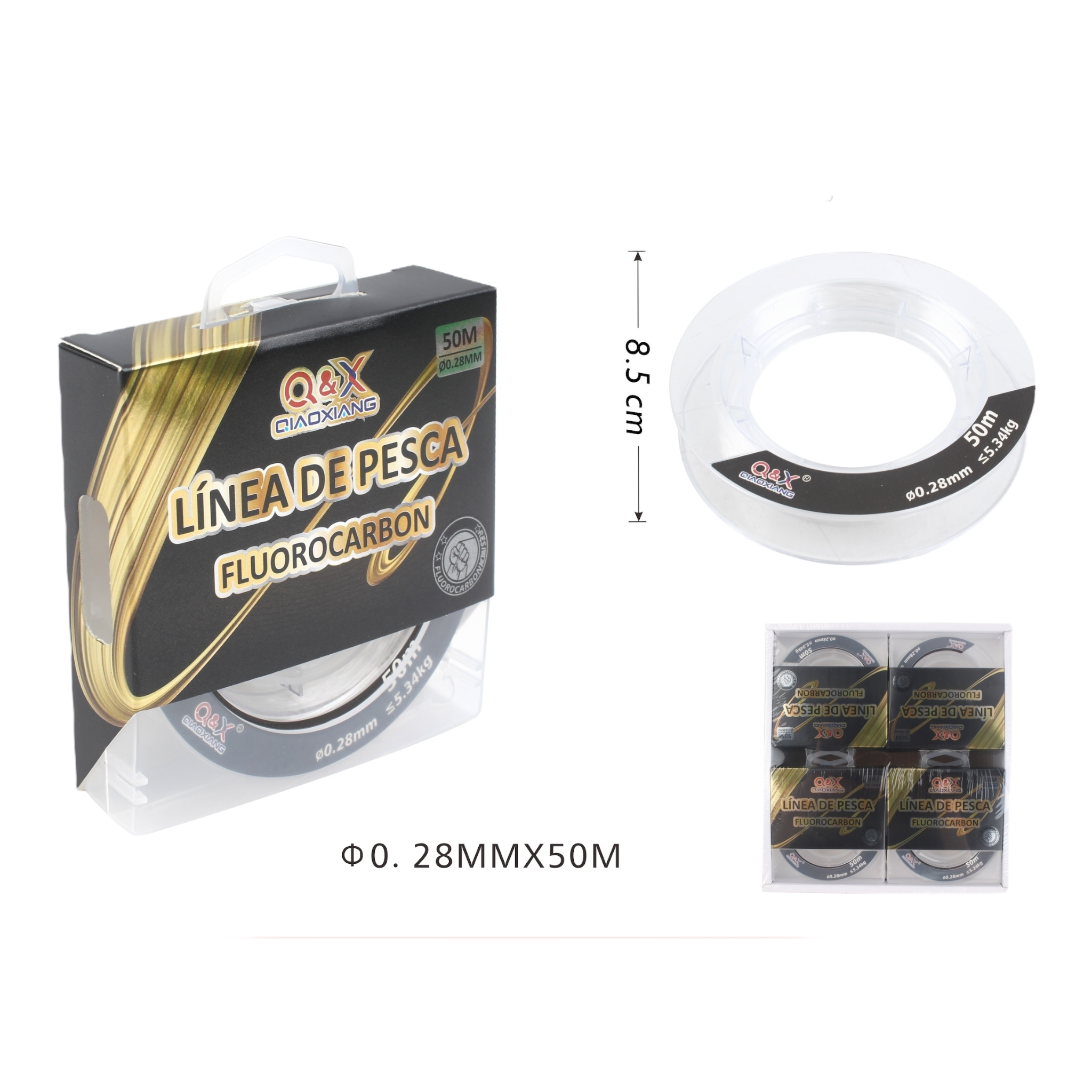 50M Línea de Fluorocarbono 0.28 mm