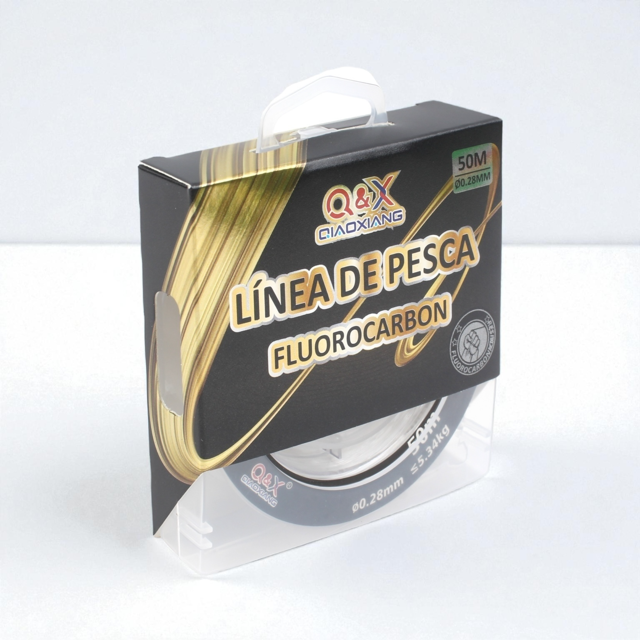 línea de pesca de fluorocarbono transparente 0.28mm Qiaoxiang