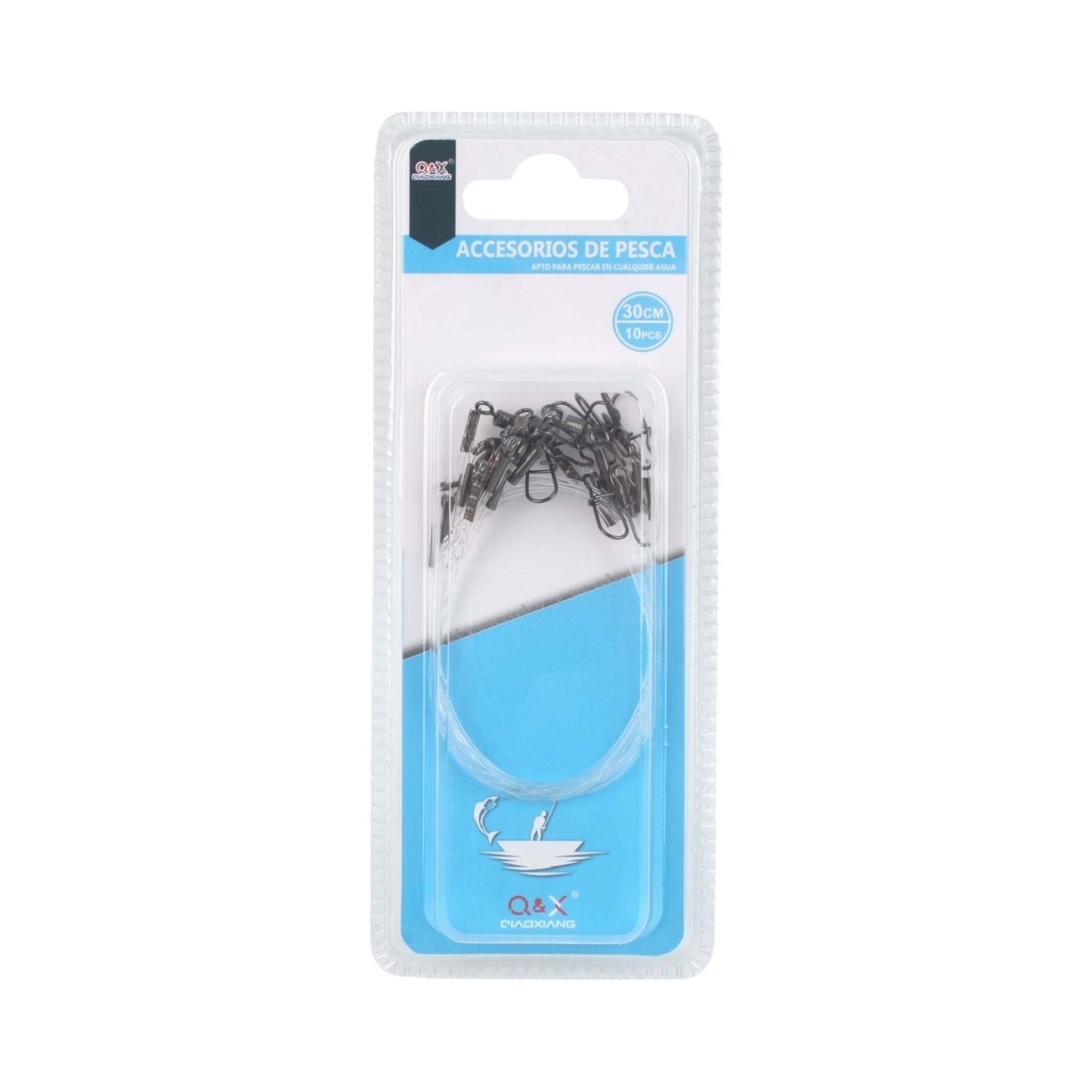 Línea con Nudo de Nylon 30 cm (10 pcs)