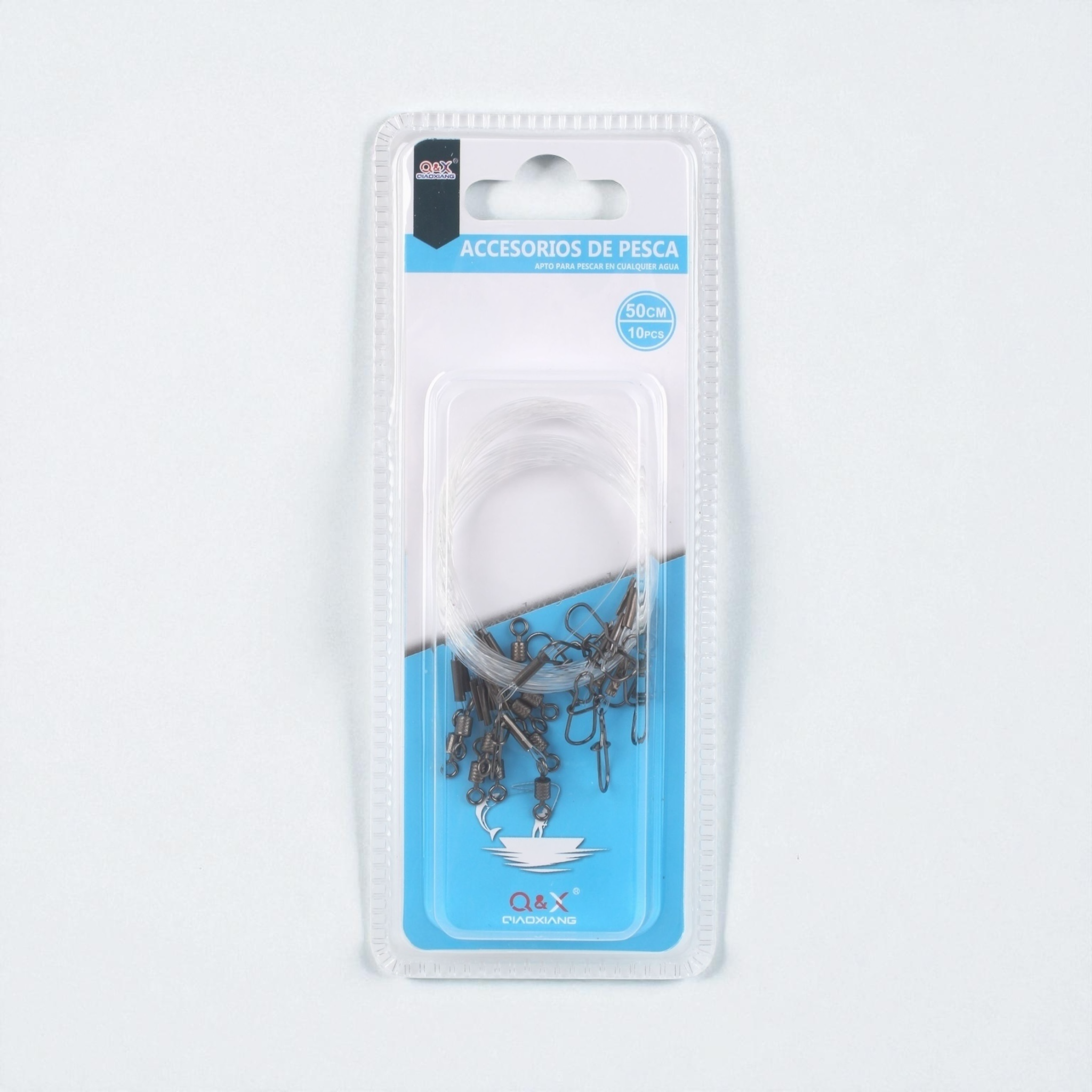 línea de nylon con nudo prearmada 50cm 10 piezas Qiaoxiang