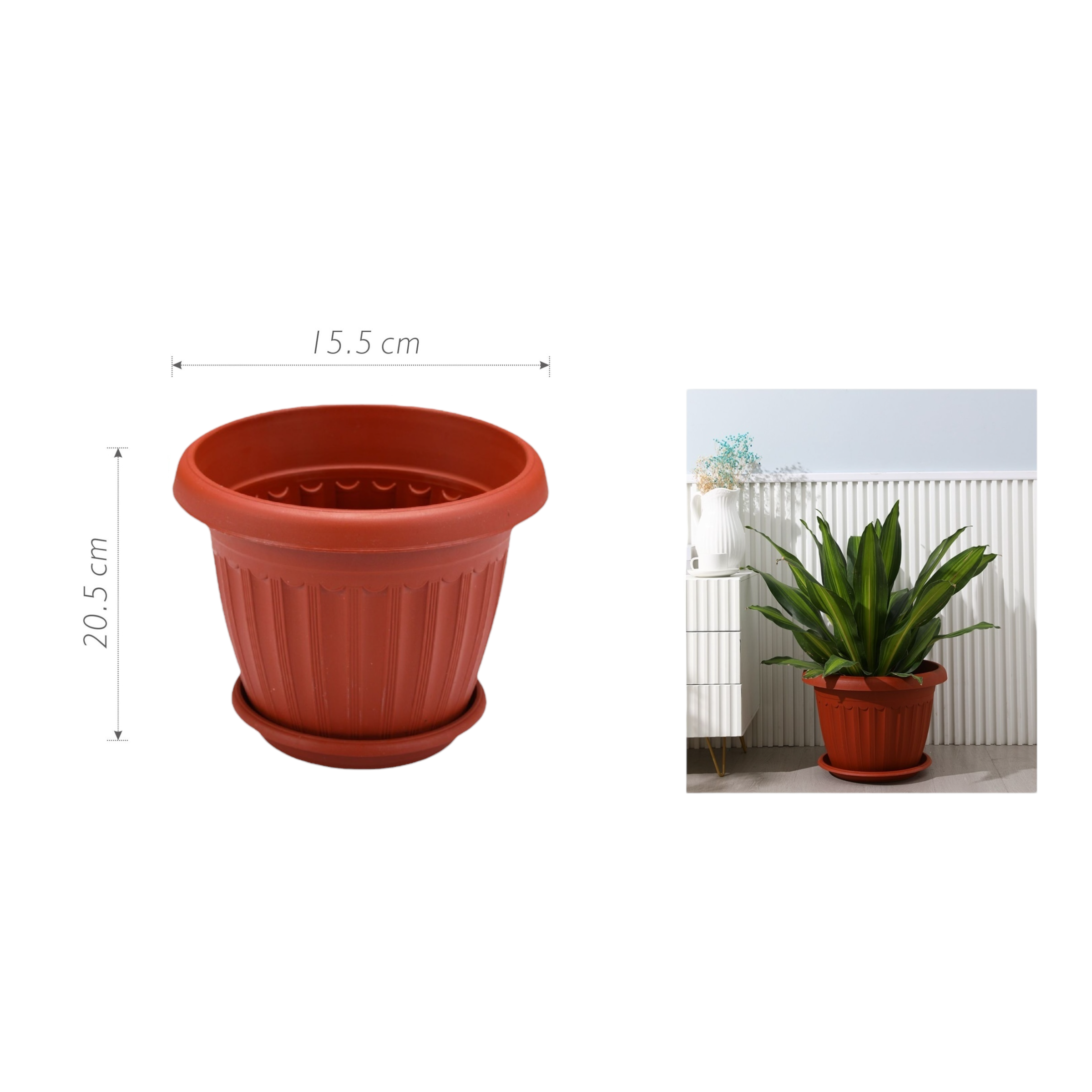 Macetero plástico LH2003 20.5×15.5 cm