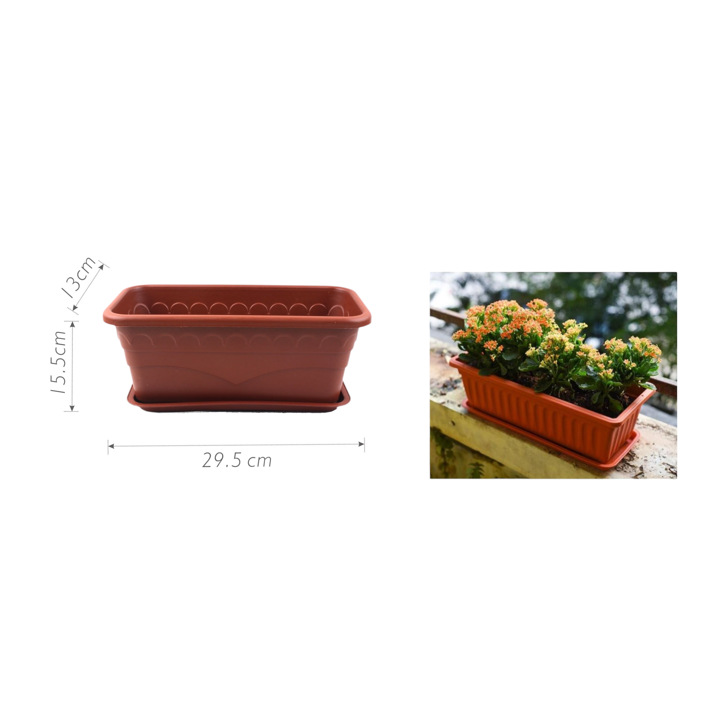 Macetero plástico JX8602 29.5×15.5×13 cm