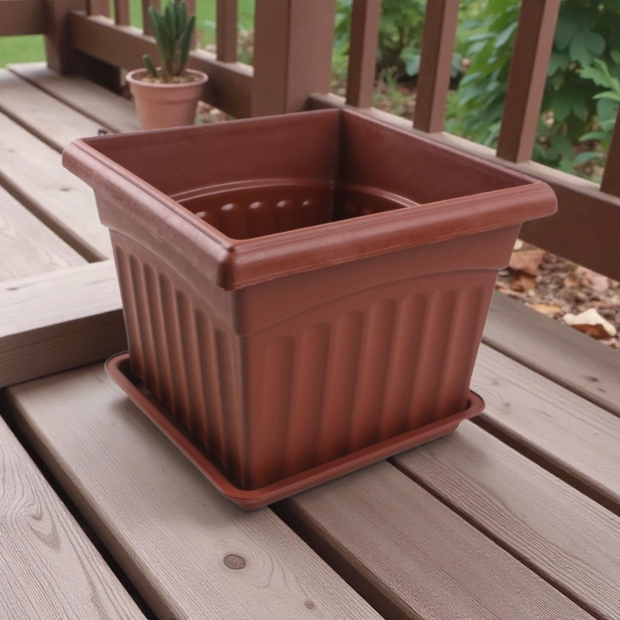 Macetero plástico JX4002 20×15.5 cm maceta decorativa para jardín y hogar