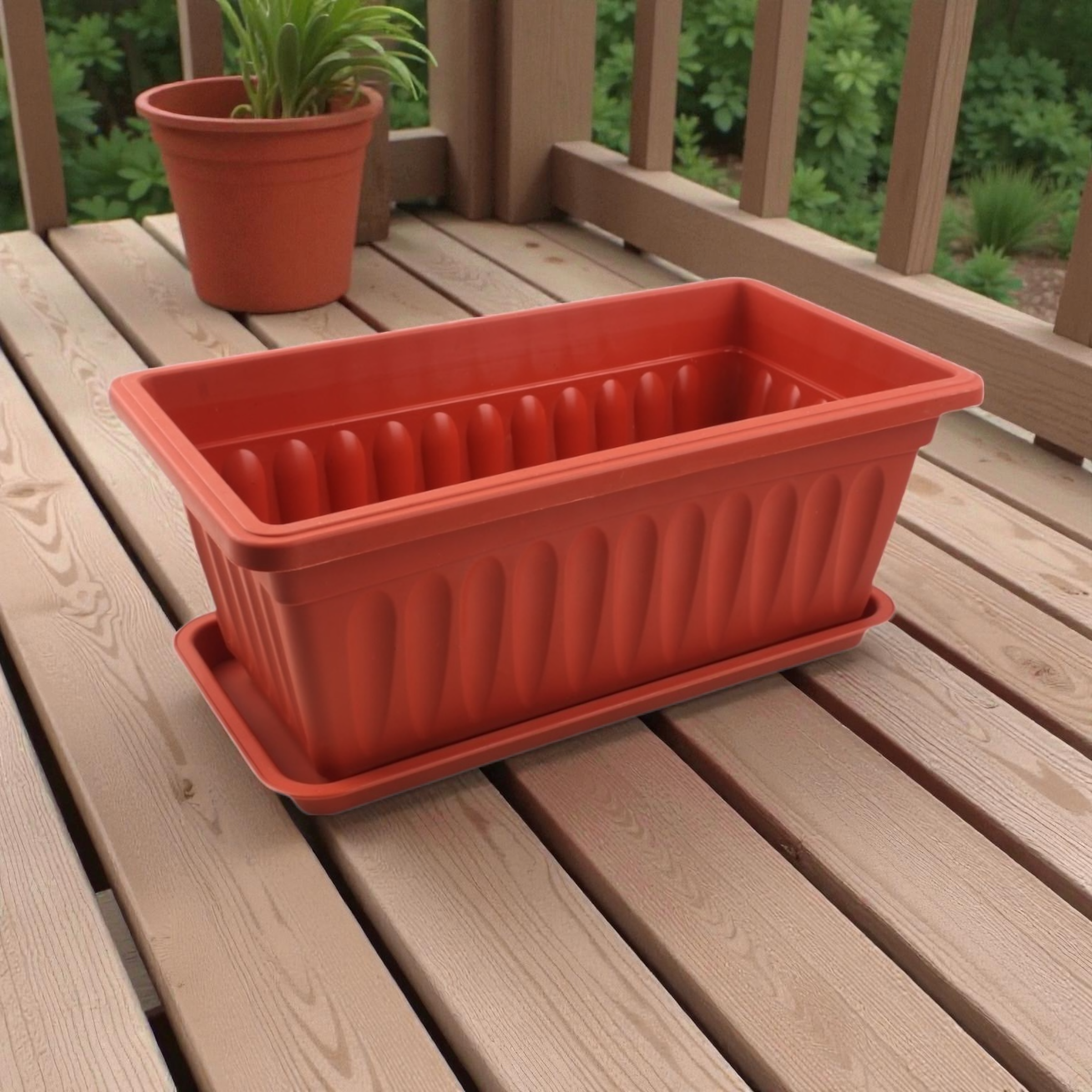 Macetero plástico AB8007 70×20.5×14.5 cm maceta decorativa para jardín y hogar