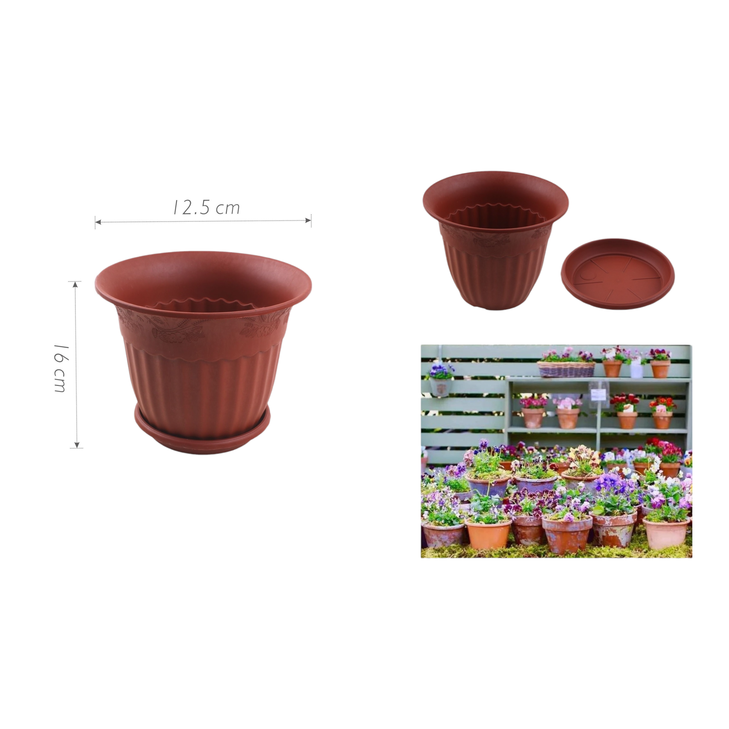 Macetero plástico HDJ-3000 16×12.5 cm