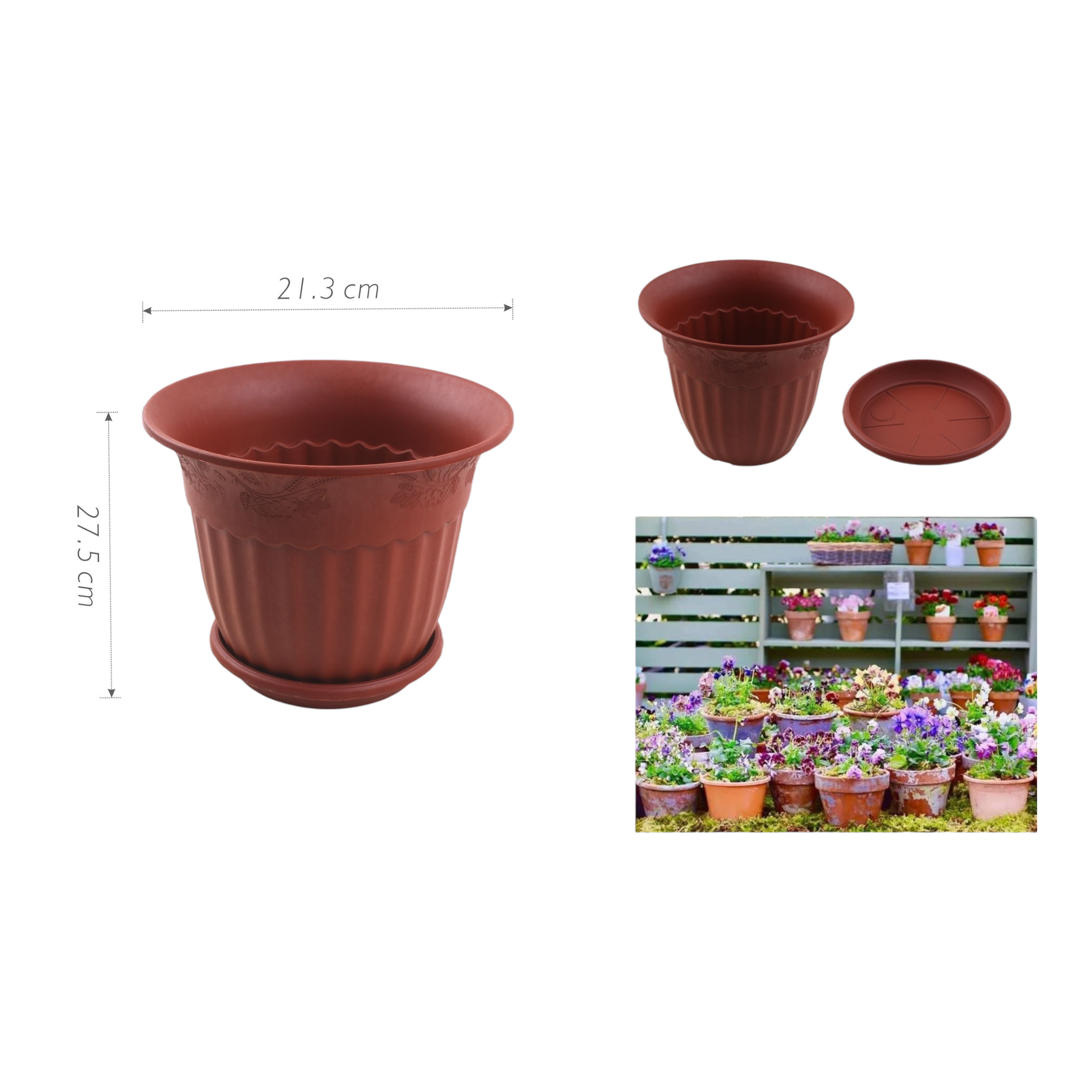 Macetero plástico HDJ-3003 27.5×21.3 cm