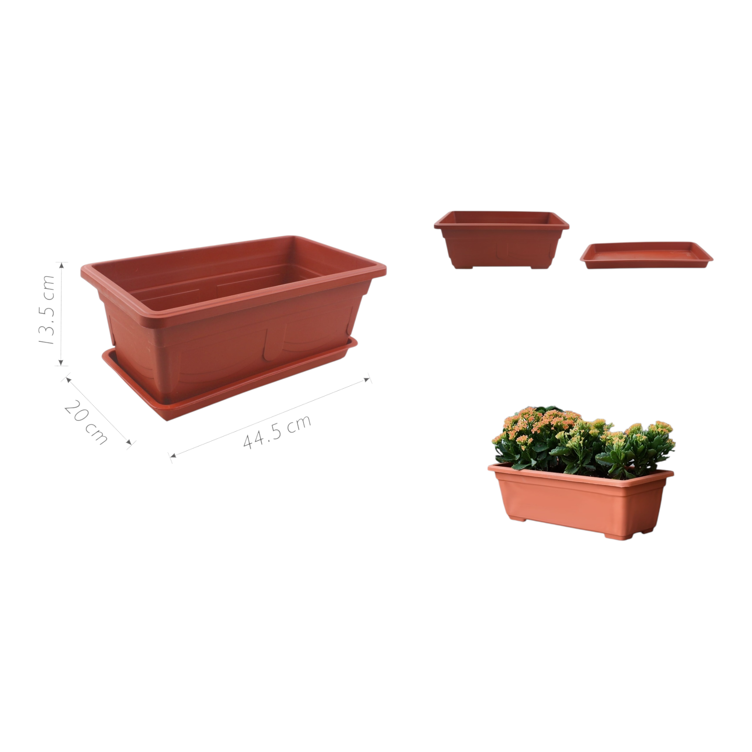 Macetero plástico JX115 44.5×20×13.5 cm