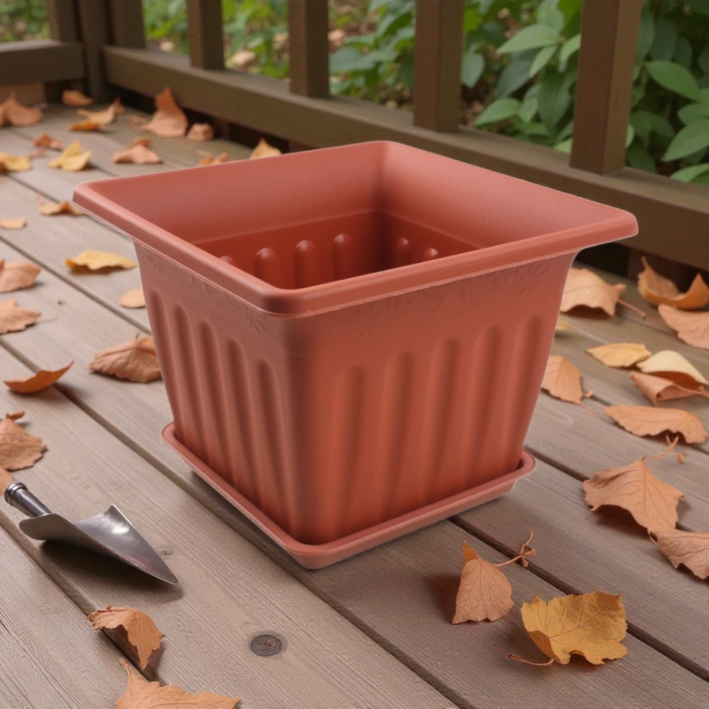 Macetero plástico HG-8001 18.8×15 cm maceta decorativa para jardín y hogar