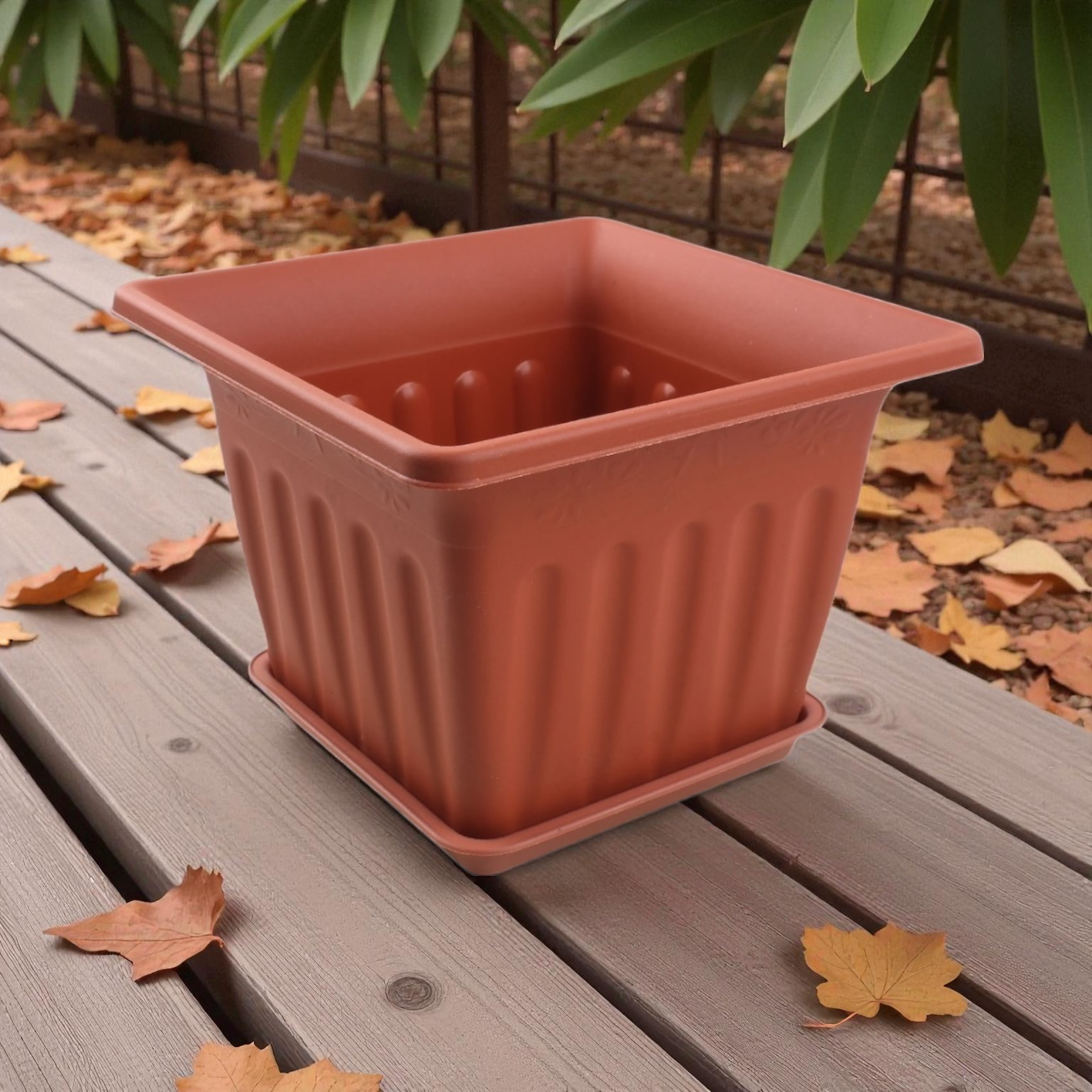 Macetero plástico HG-8003 28.5×21 cm maceta decorativa para jardín y hogar