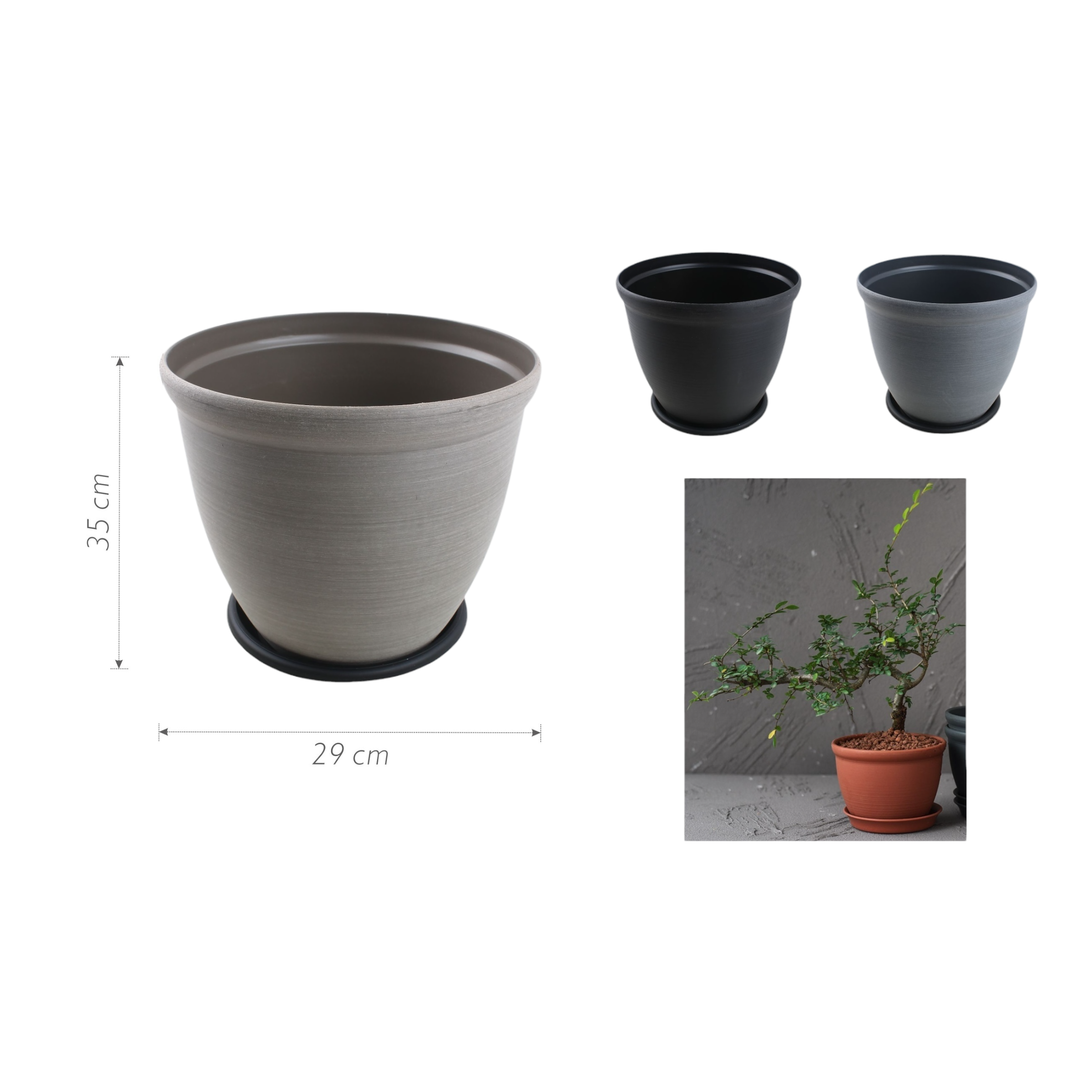 Macetero plástico 6112LS 35×29 cm