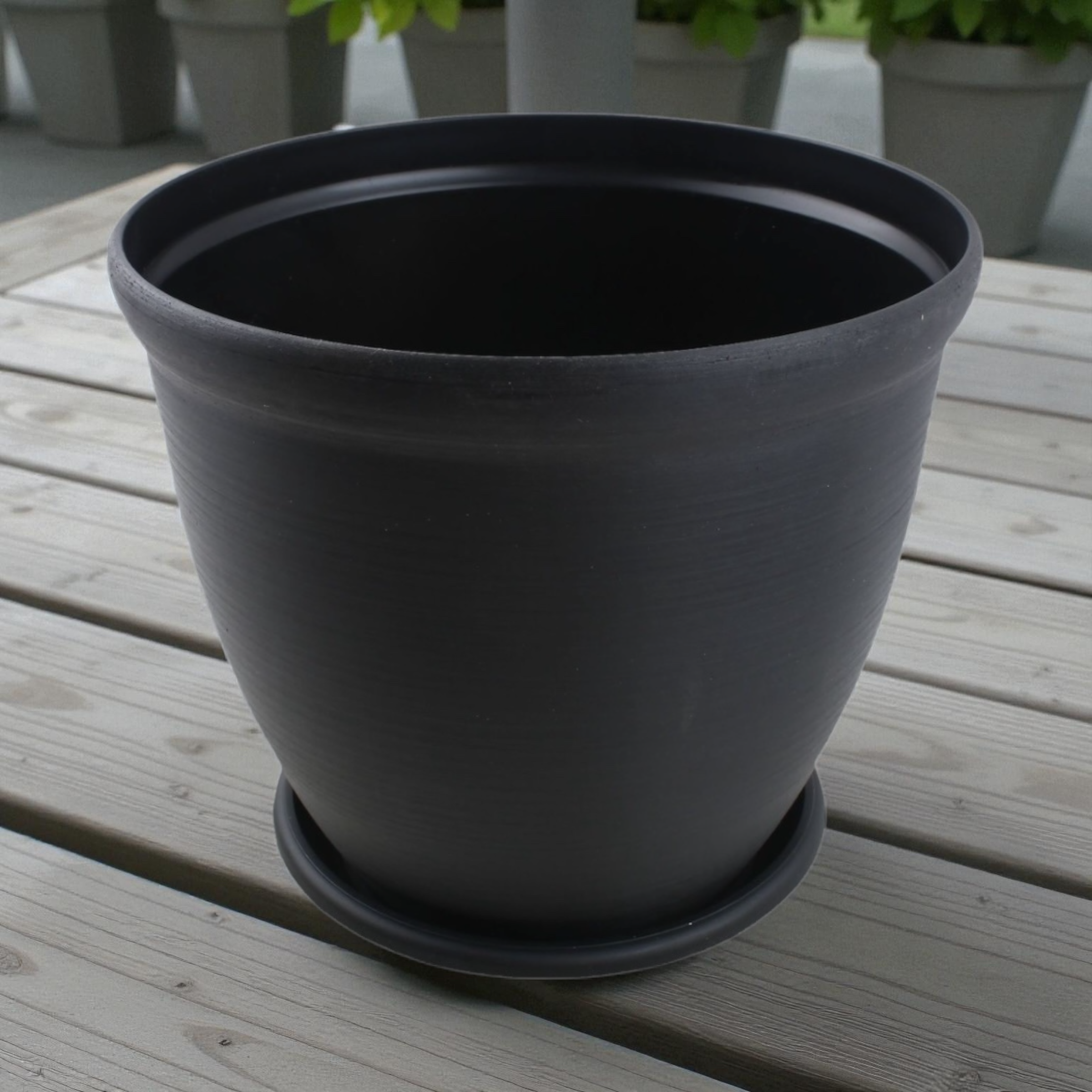 Macetero plástico 6113LS 40×32.7 cm maceta decorativa para jardín y hogar