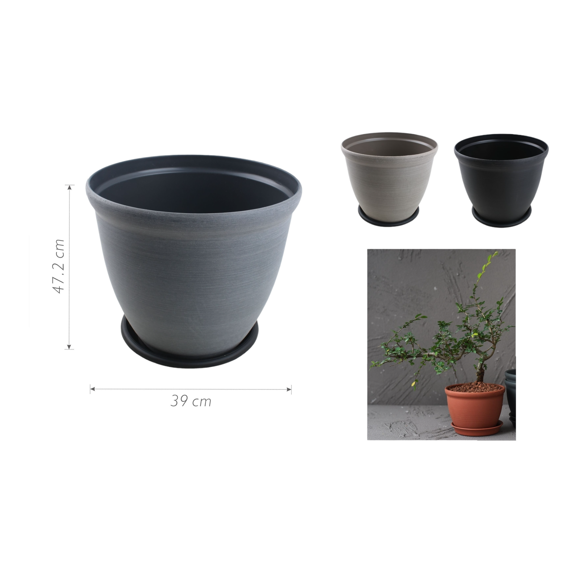 Macetero plástico 6114LS 47.2×39 cm