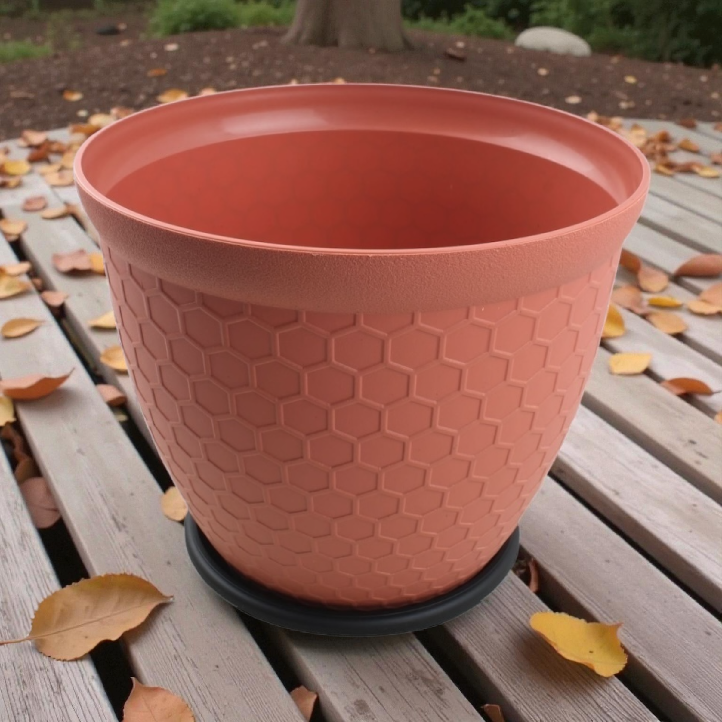 Macetero plástico FW-6210C 25×21 cm maceta decorativa para jardín y hogar