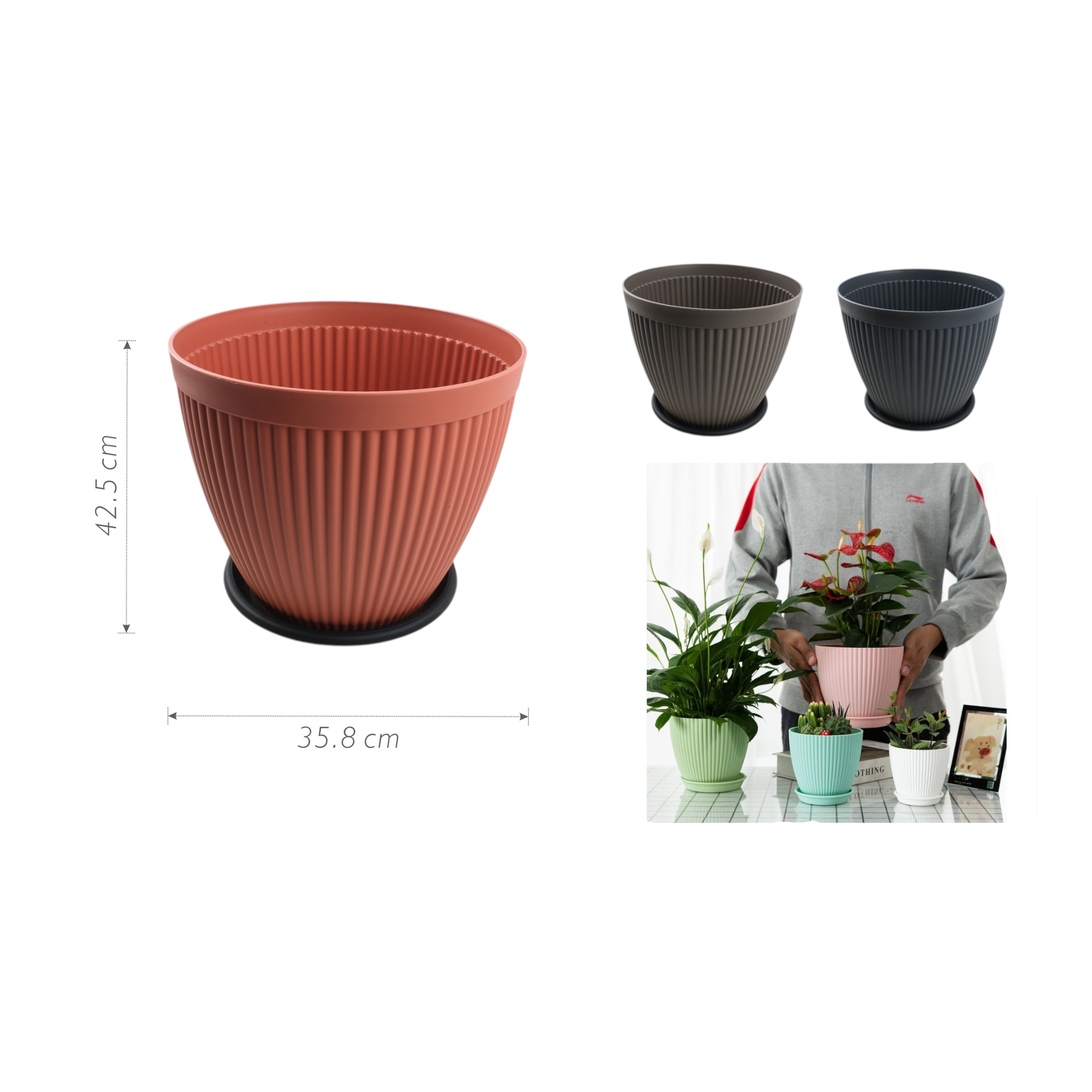 Macetero plástico TW-430C 42.5×35.8 cm