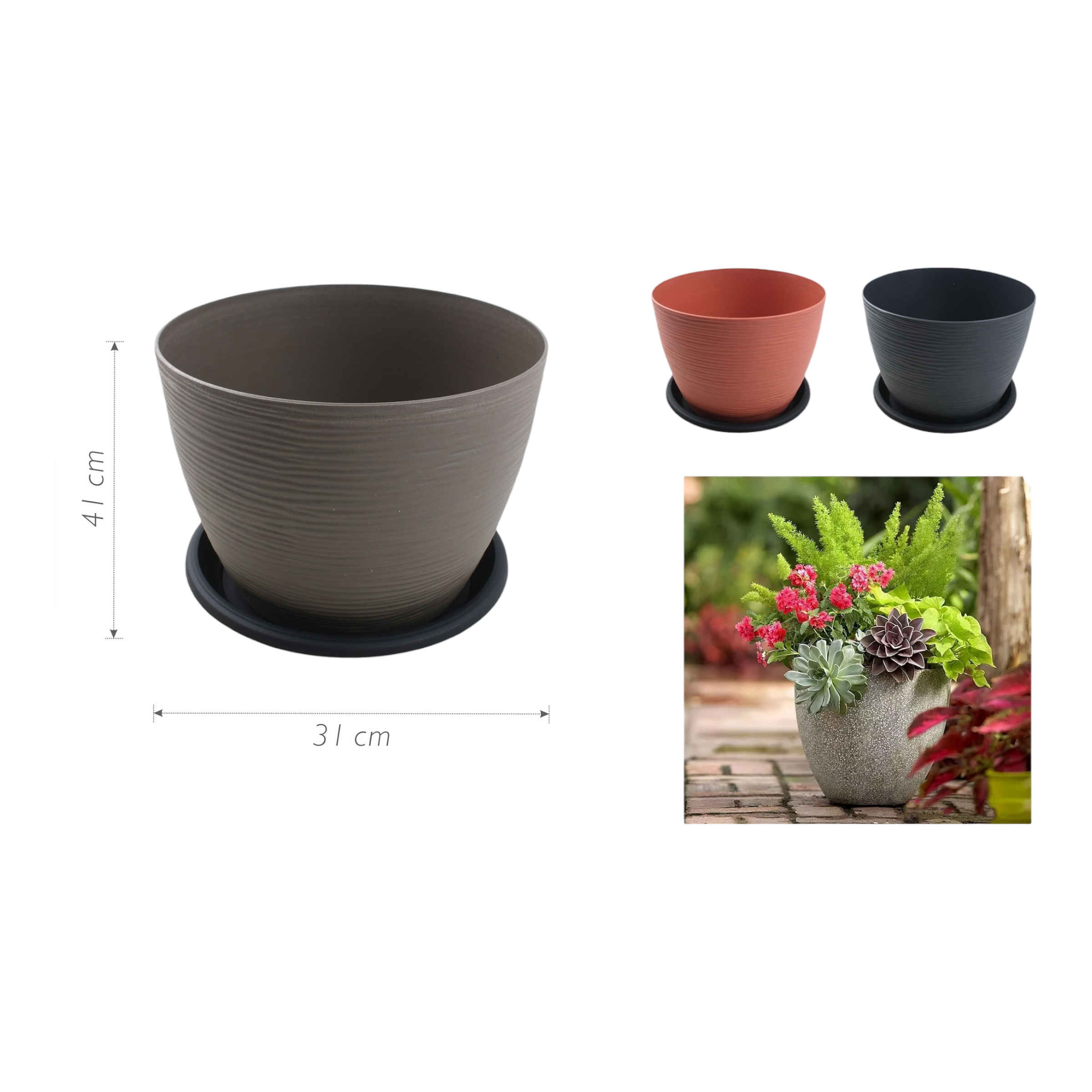 Macetero plástico QX-003C 41×31 cm