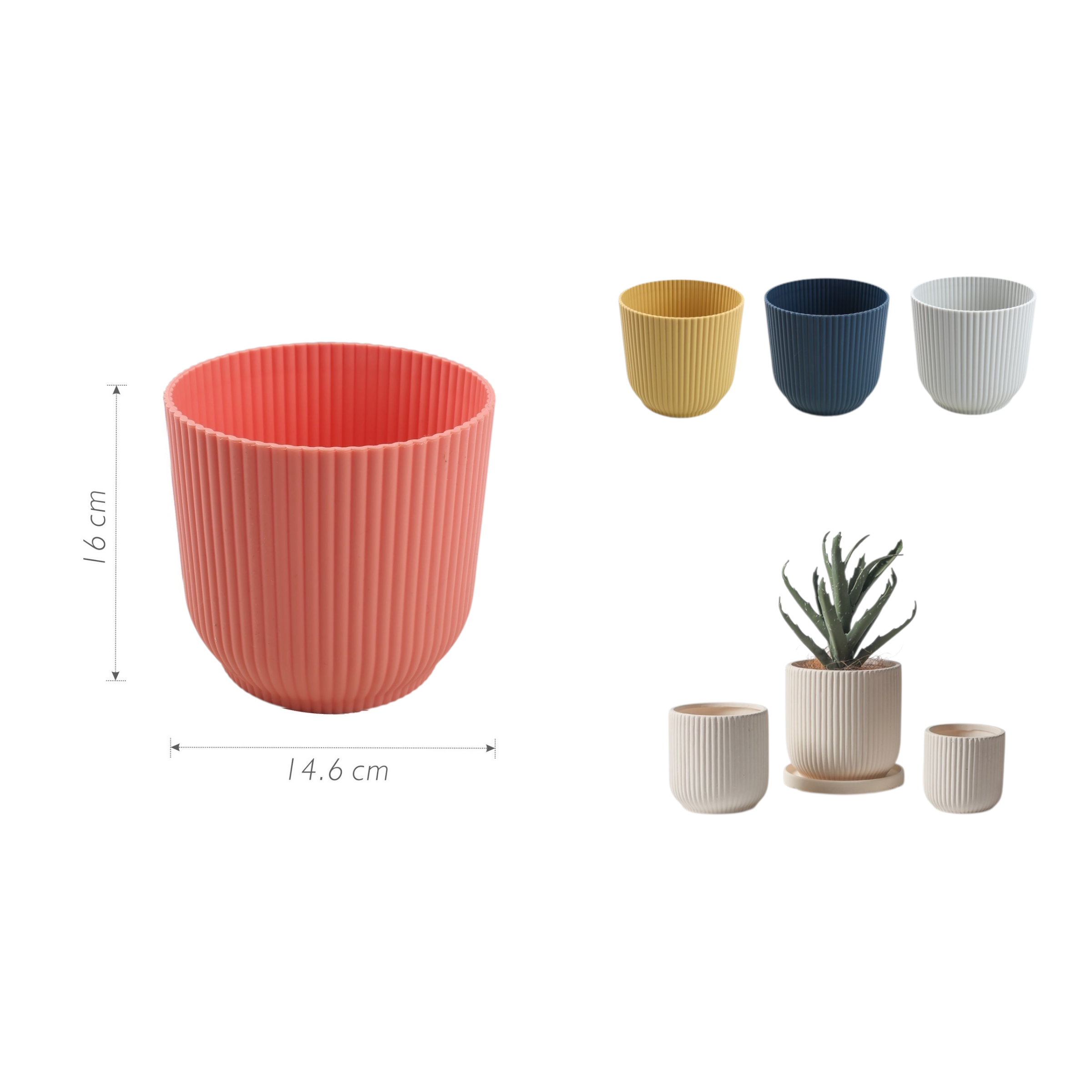 Macetero plástico TW-2C 16×14.6 cm