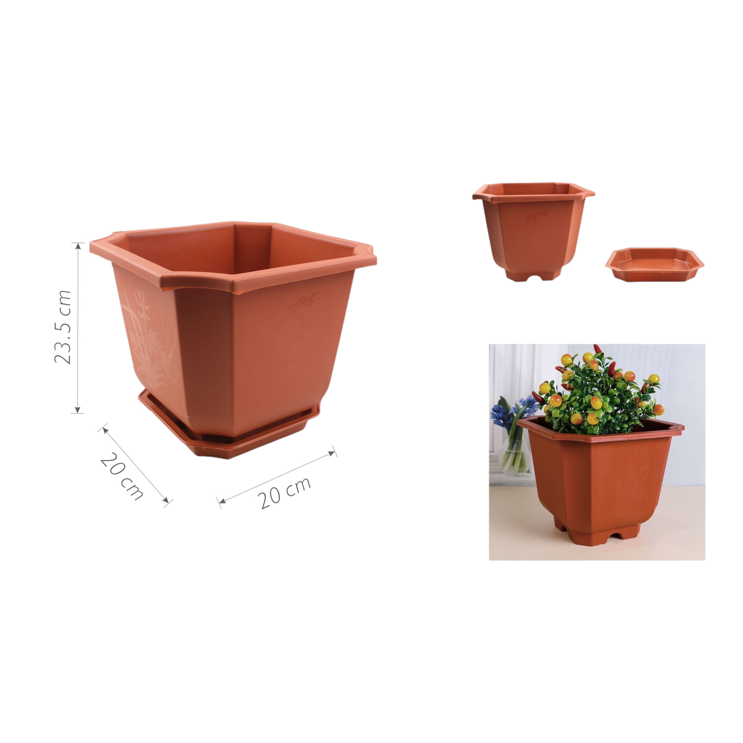Macetero plástico ZY240×240 23.5×20 cm