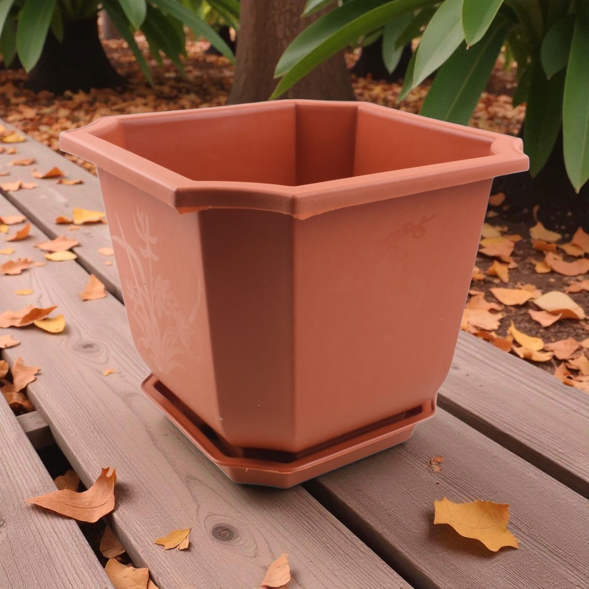 Macetero plástico ZY400×400 38.5×29.5 cm maceta decorativa para jardín y hogar