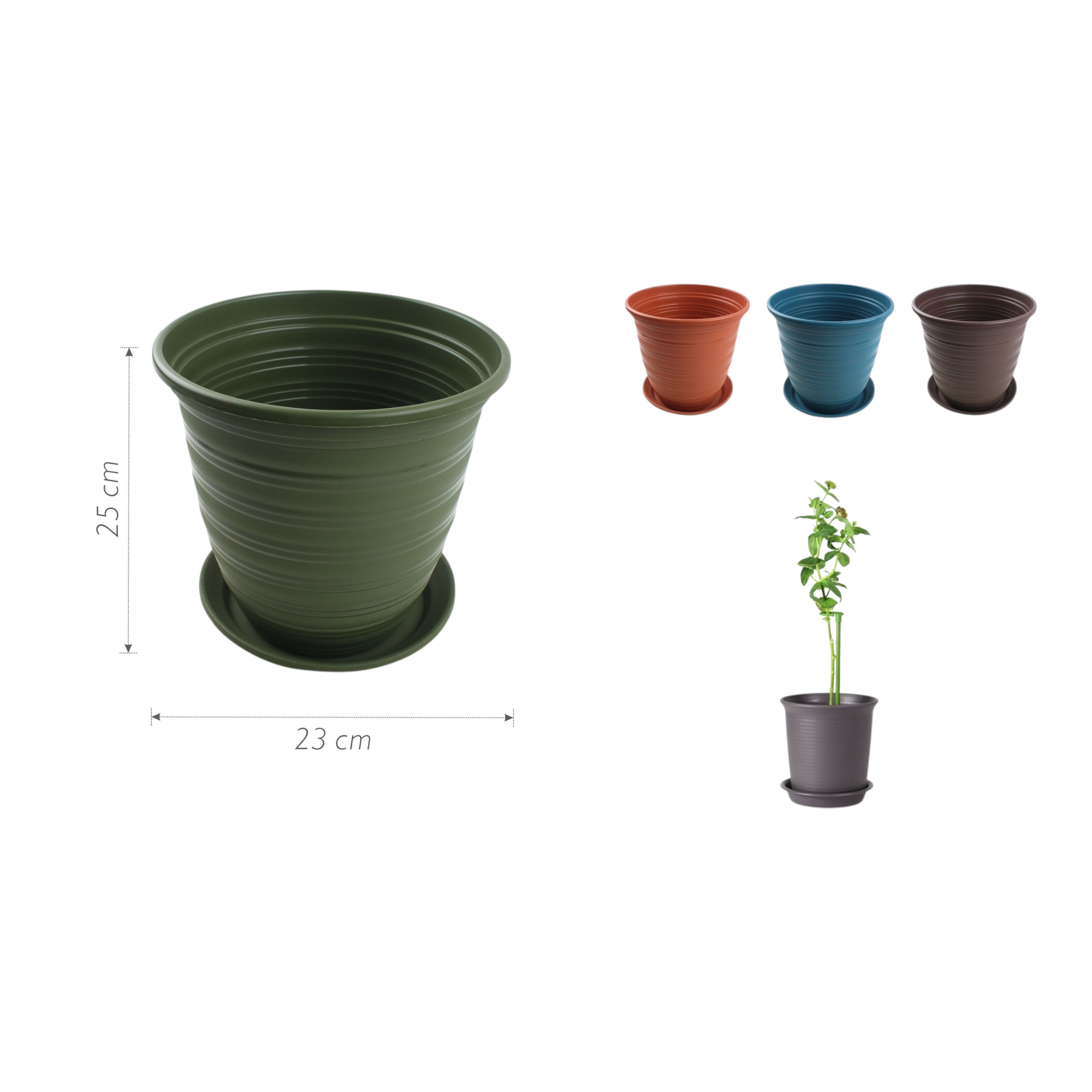 Macetero plástico ZY1302 25×25×23 cm