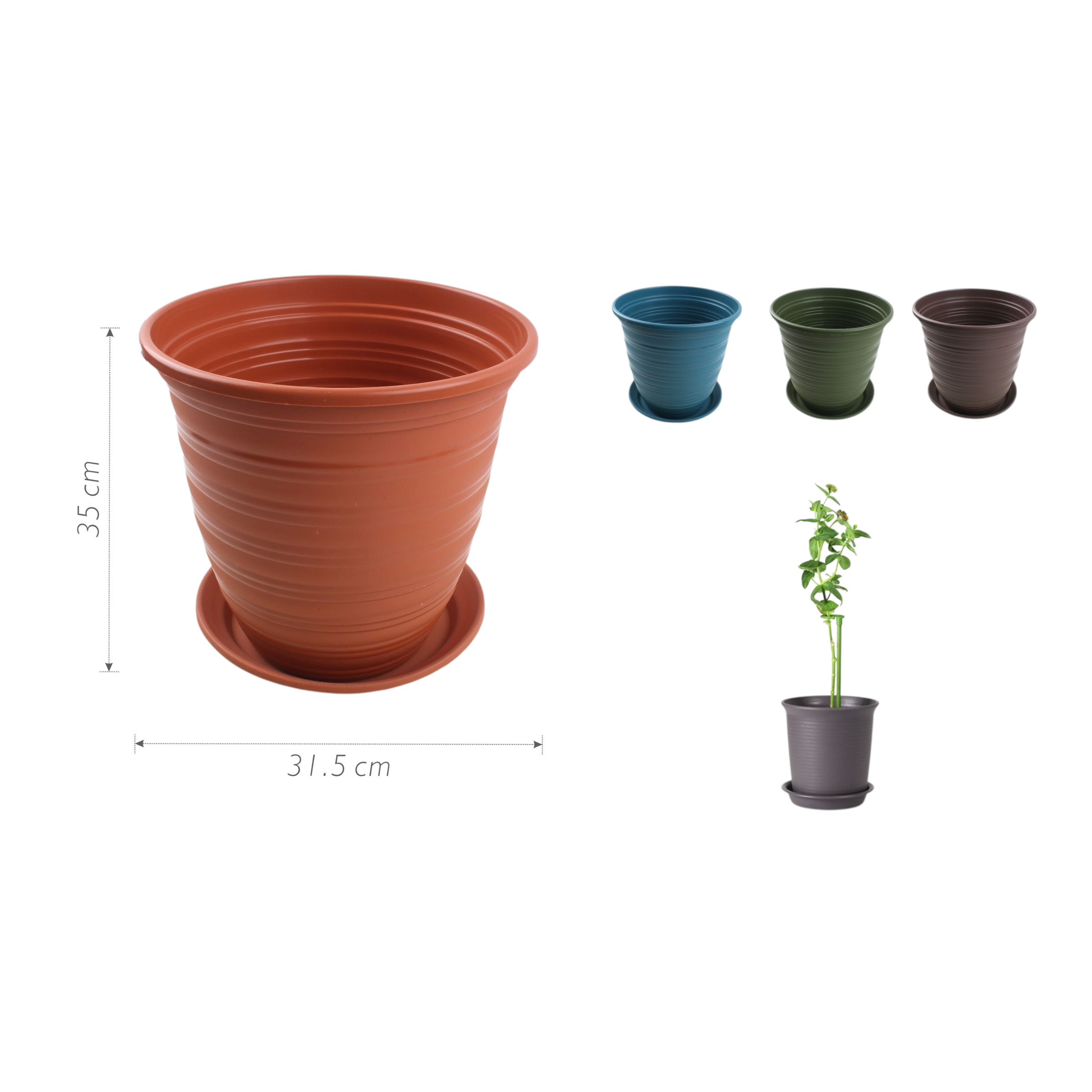 Macetero plástico ZY1305 35×35×31.5 cm