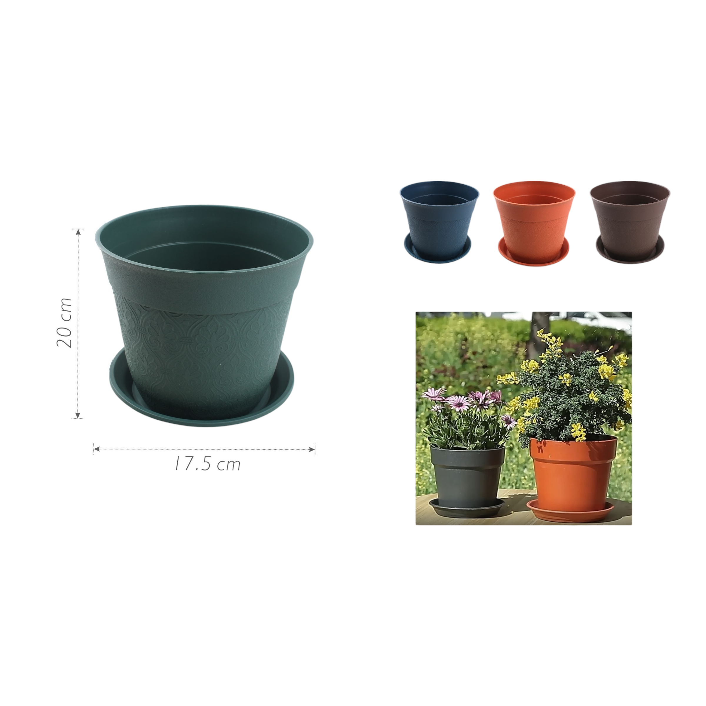 Macetero plástico ZY131 20×17.5 cm