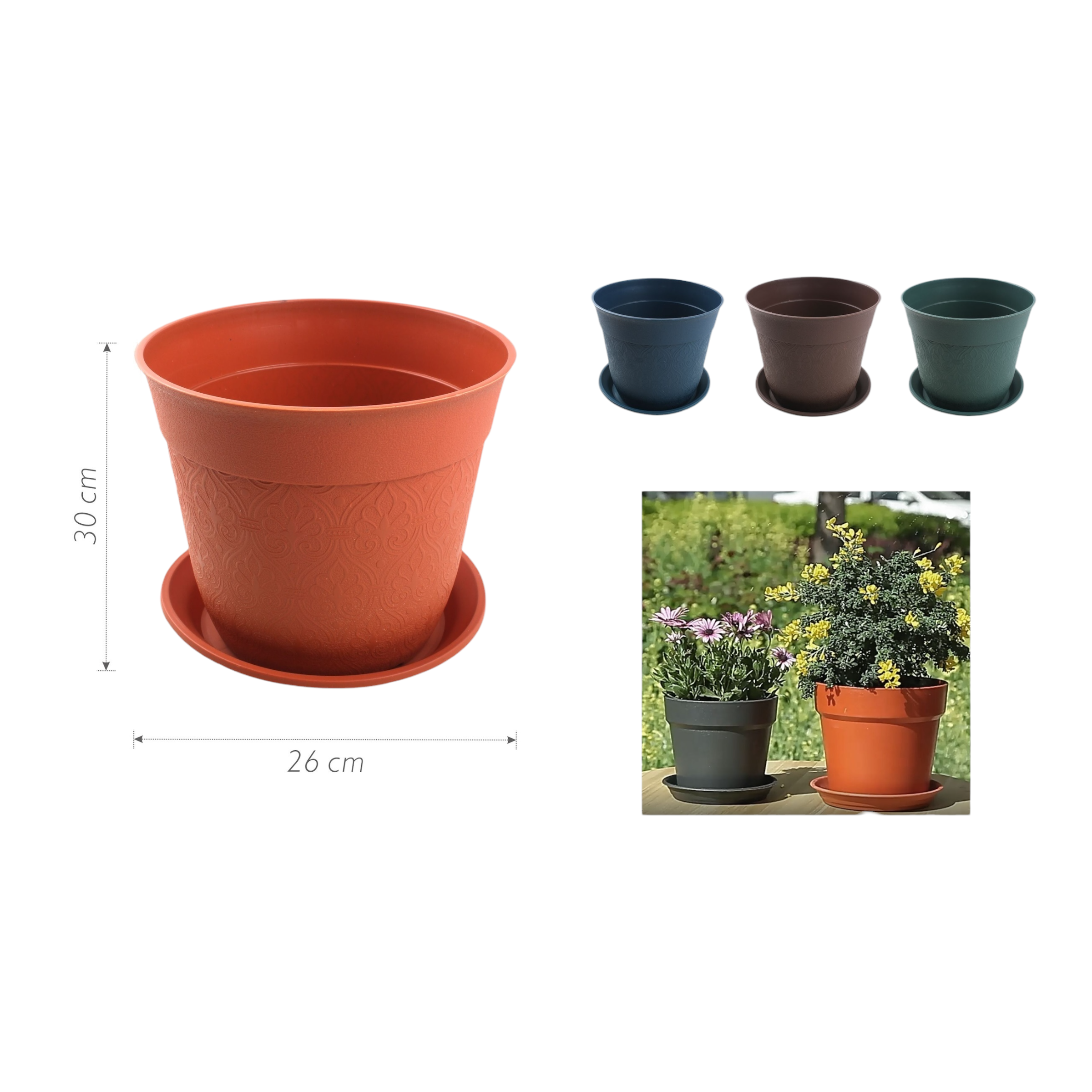 Macetero plástico ZY133 30×26 cm