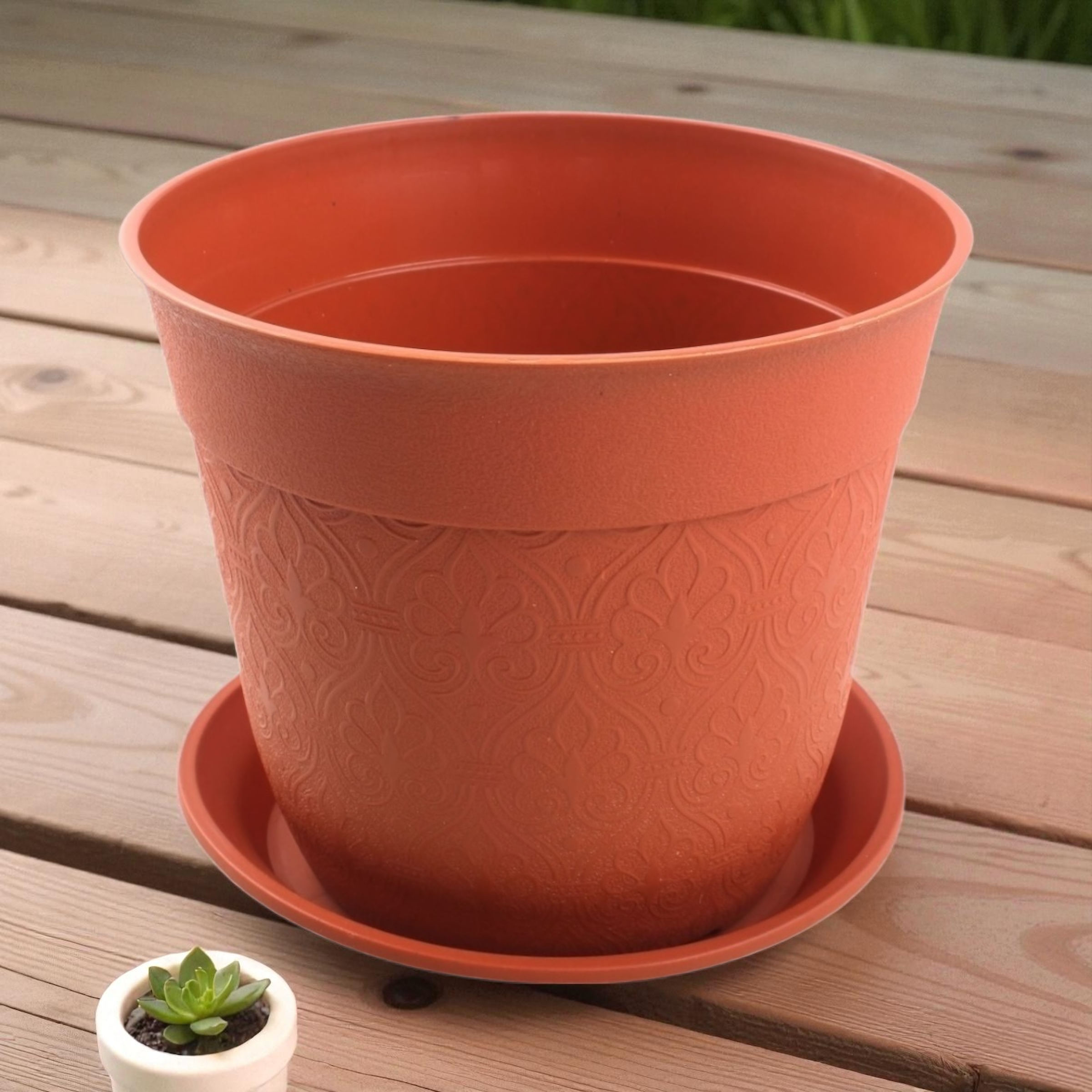 Macetero plástico ZY133 30×26 cm maceta decorativa para jardín y hogar