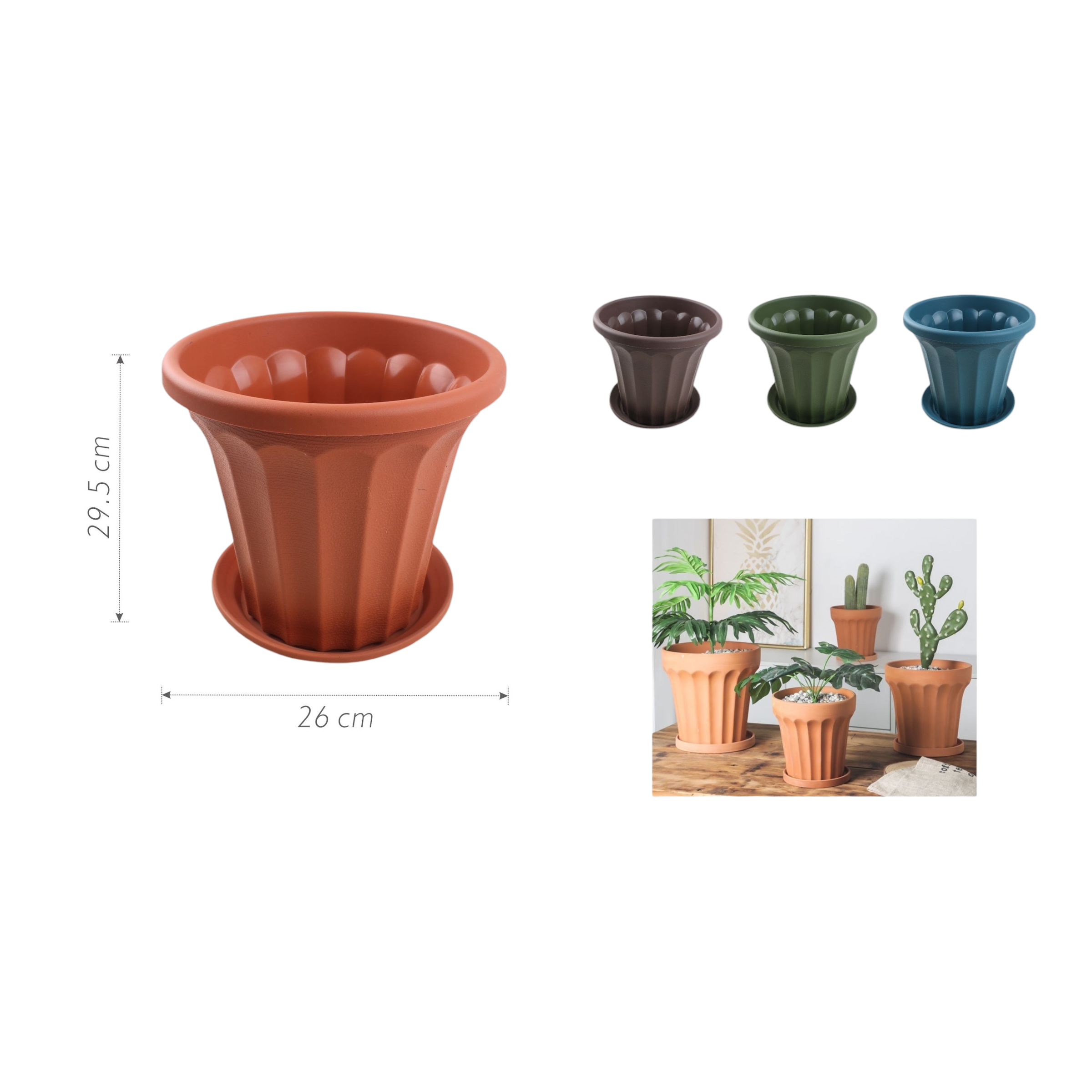 Macetero plástico ZY1603 29.5×26 cm