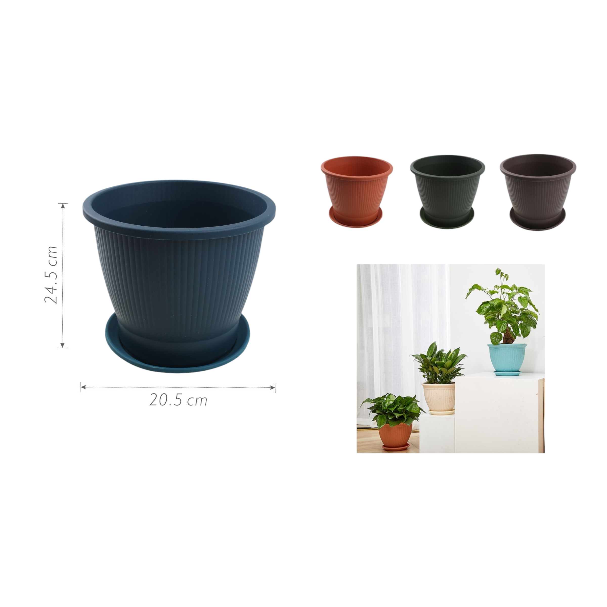 Macetero plástico ZY1702 24.5×20.5 cm