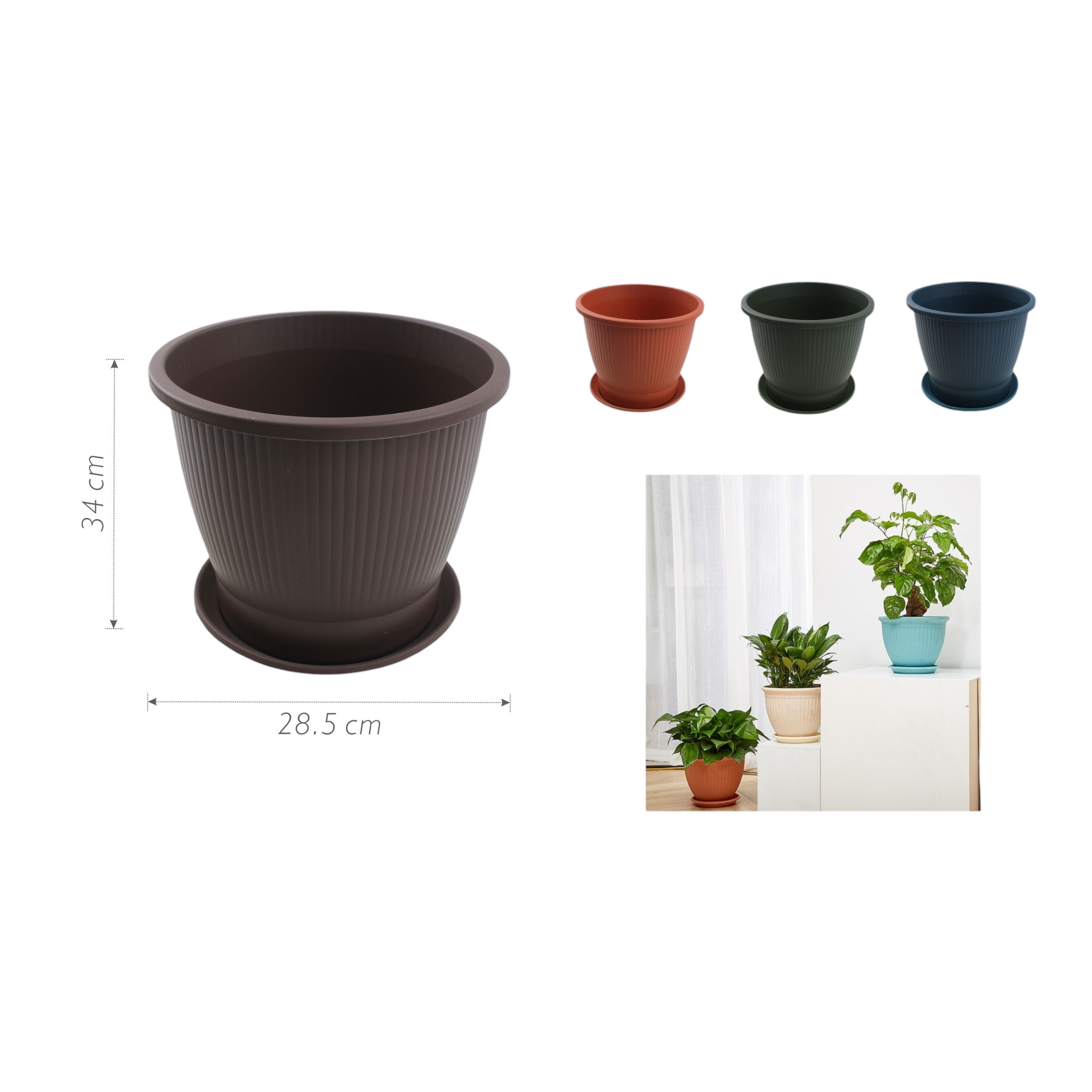 Macetero plástico ZY1704 34×28.5 cm