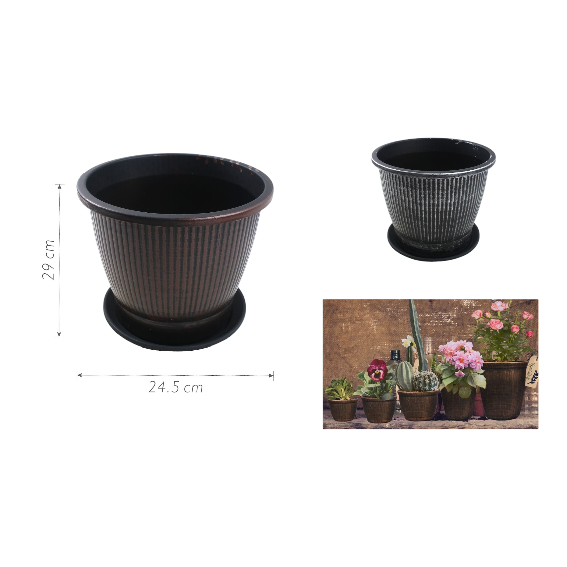 Macetero plástico ZY1703S 29×24.5 cm