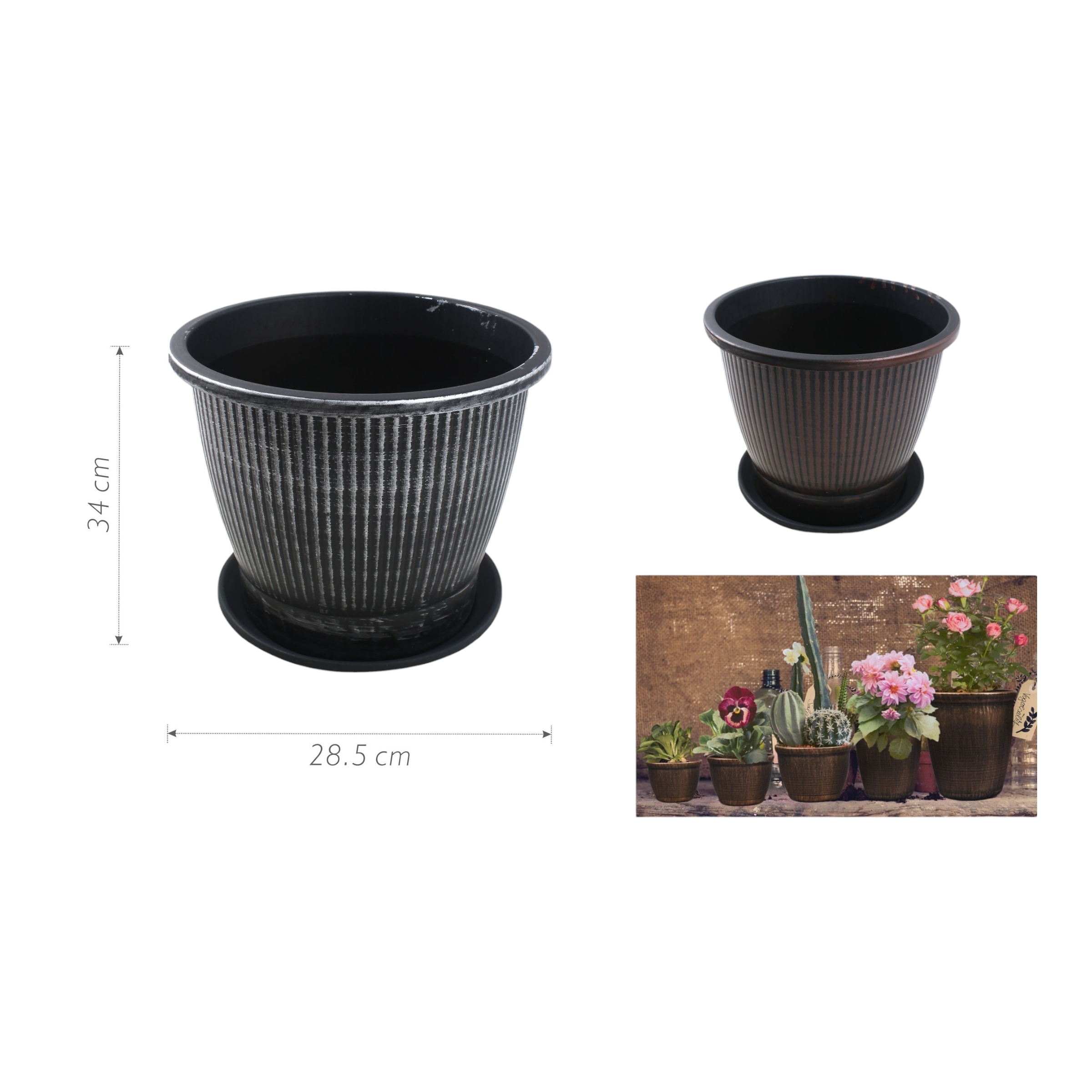 Macetero plástico ZY1704S 34×28.5 cm