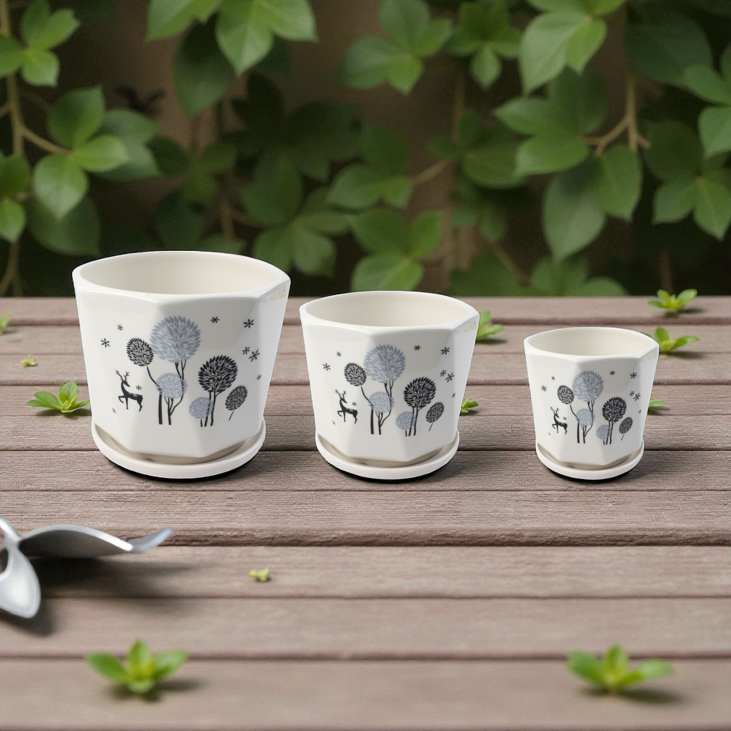 Macetero cerámico TX67351 set decorativo para el hogar