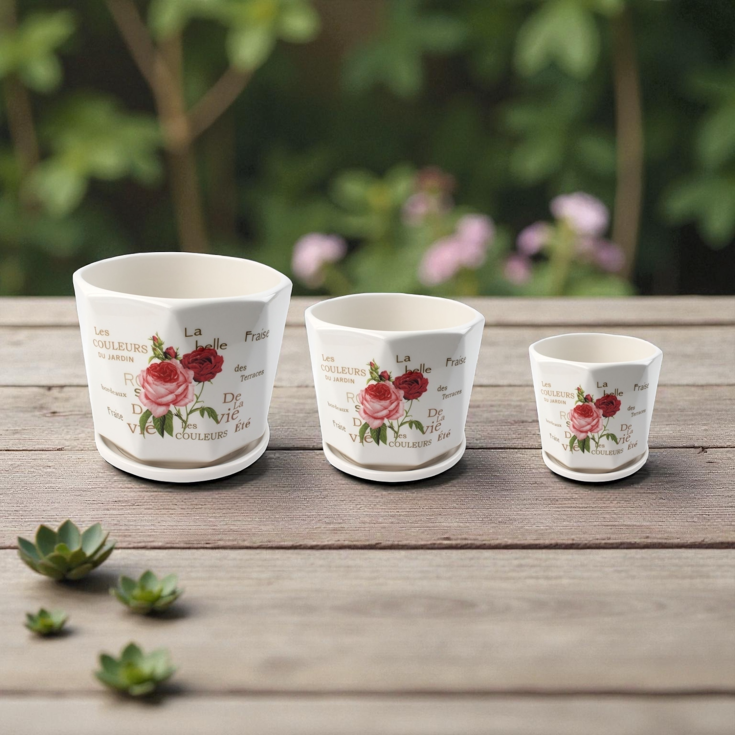 Macetero cerámico TX67352 set decorativo para el hogar