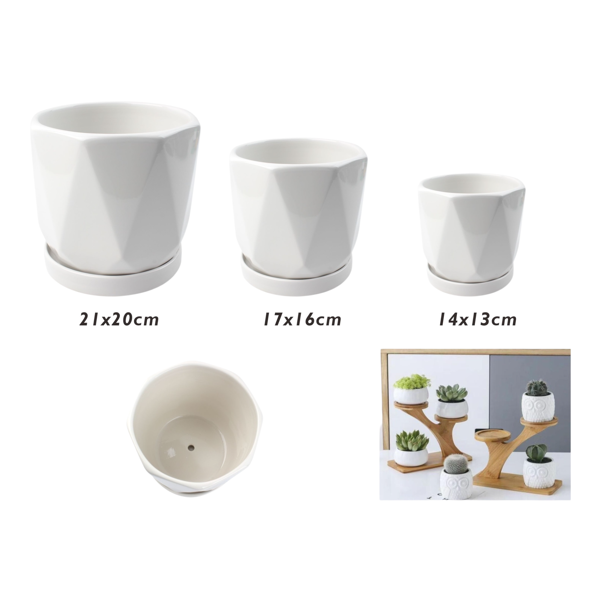 Macetero cerámico TX70040A blanco