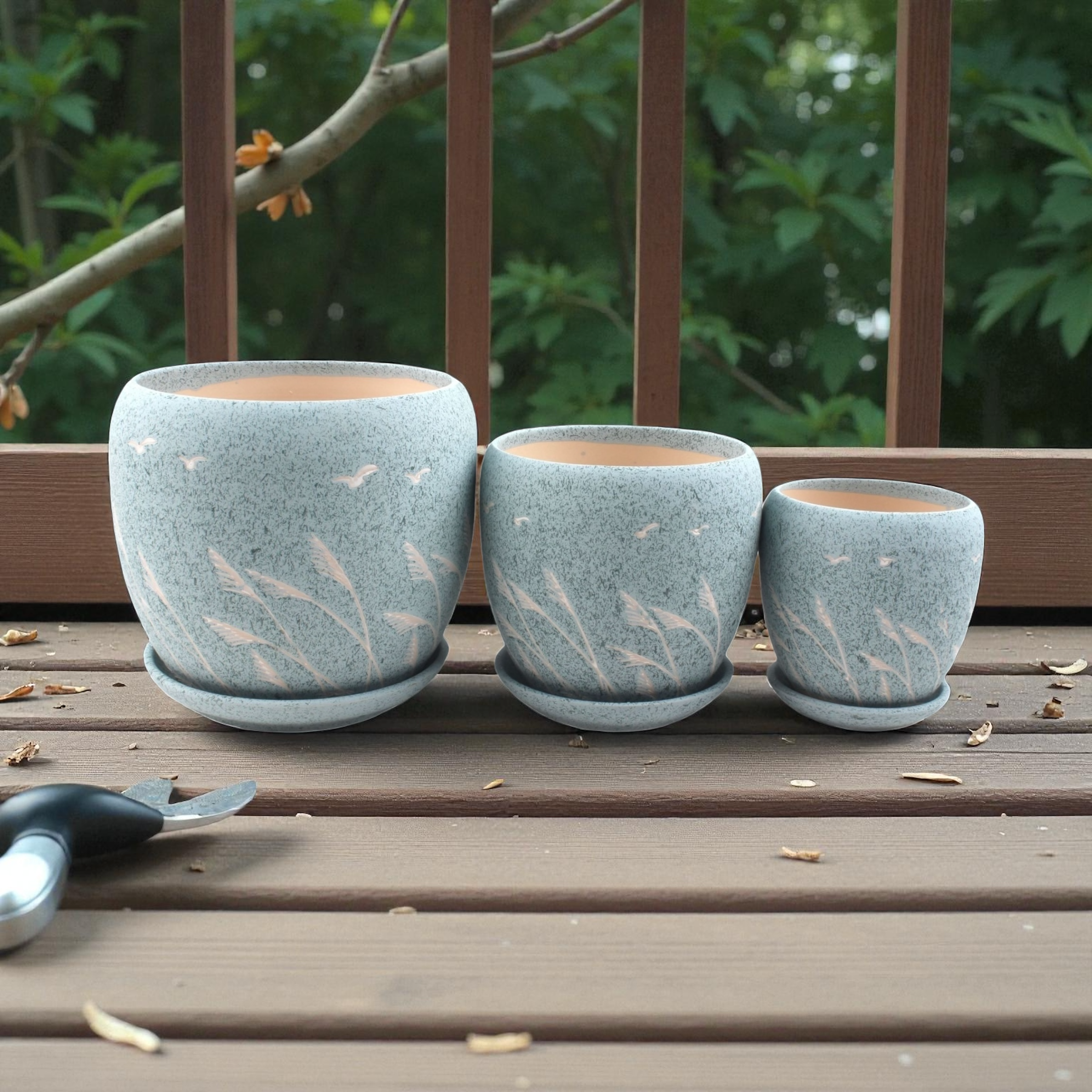 Macetero cerámico SM6J2B set decorativo para el hogar