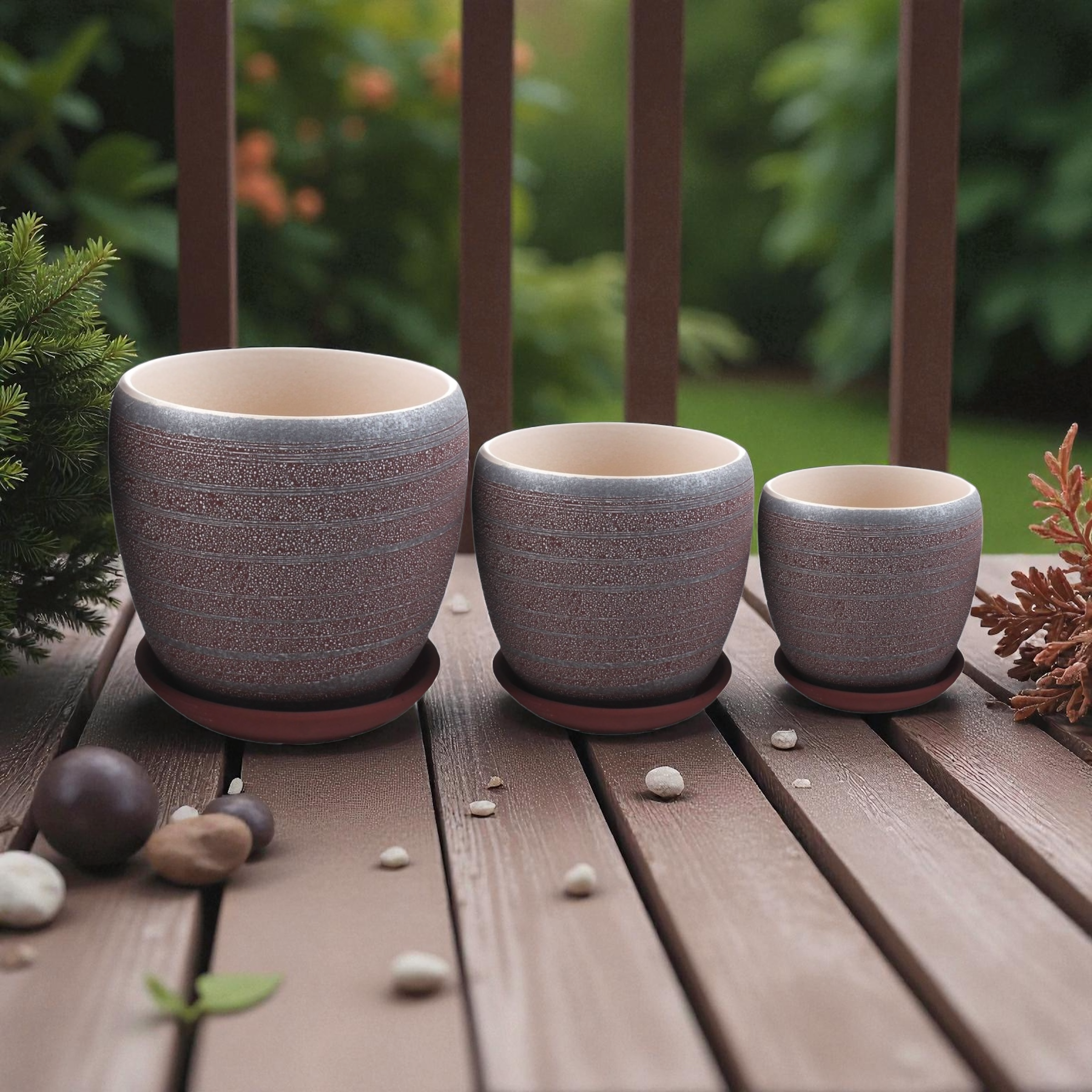 Macetero cerámico SM6V7 set decorativo para el hogar